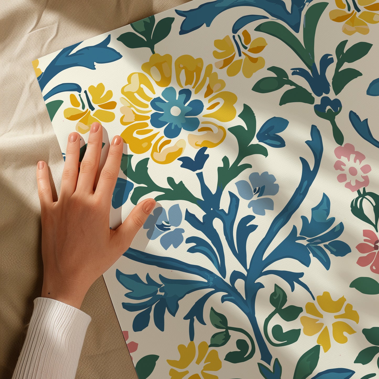 Mediterranean Colorful Floral Gift Wrapping Paper