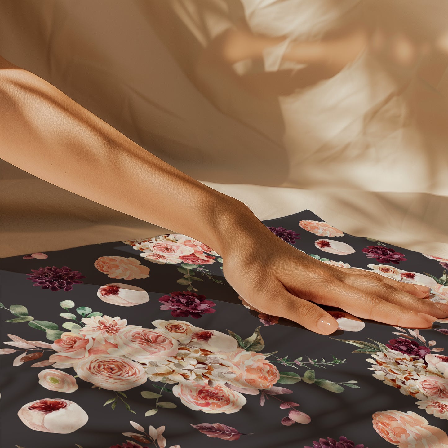 Moody Blush Pink and Burgundy Floral Gift Wrapping Paper