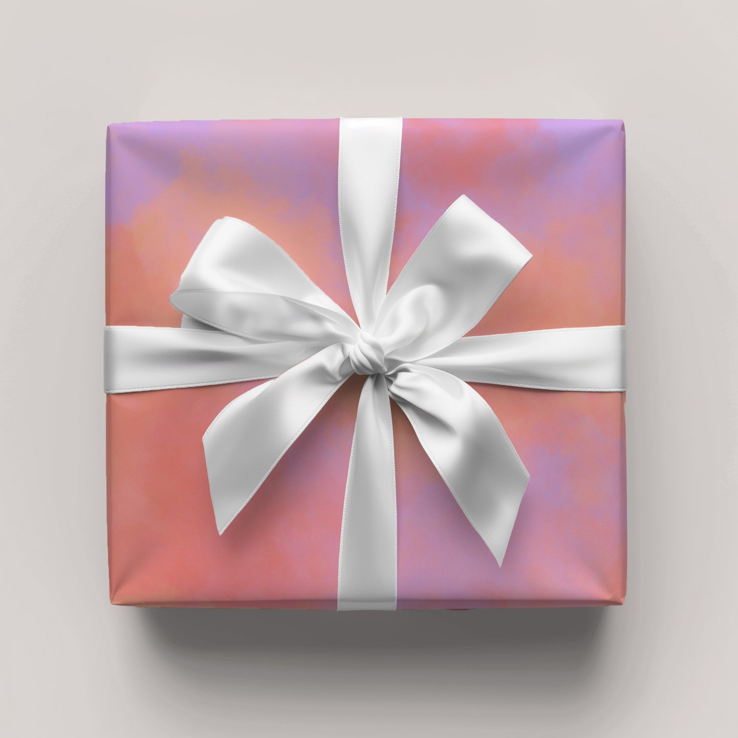 Vibrant Sky Pink and Orange Cotton Candy Clouds Gift Wrapping Paper