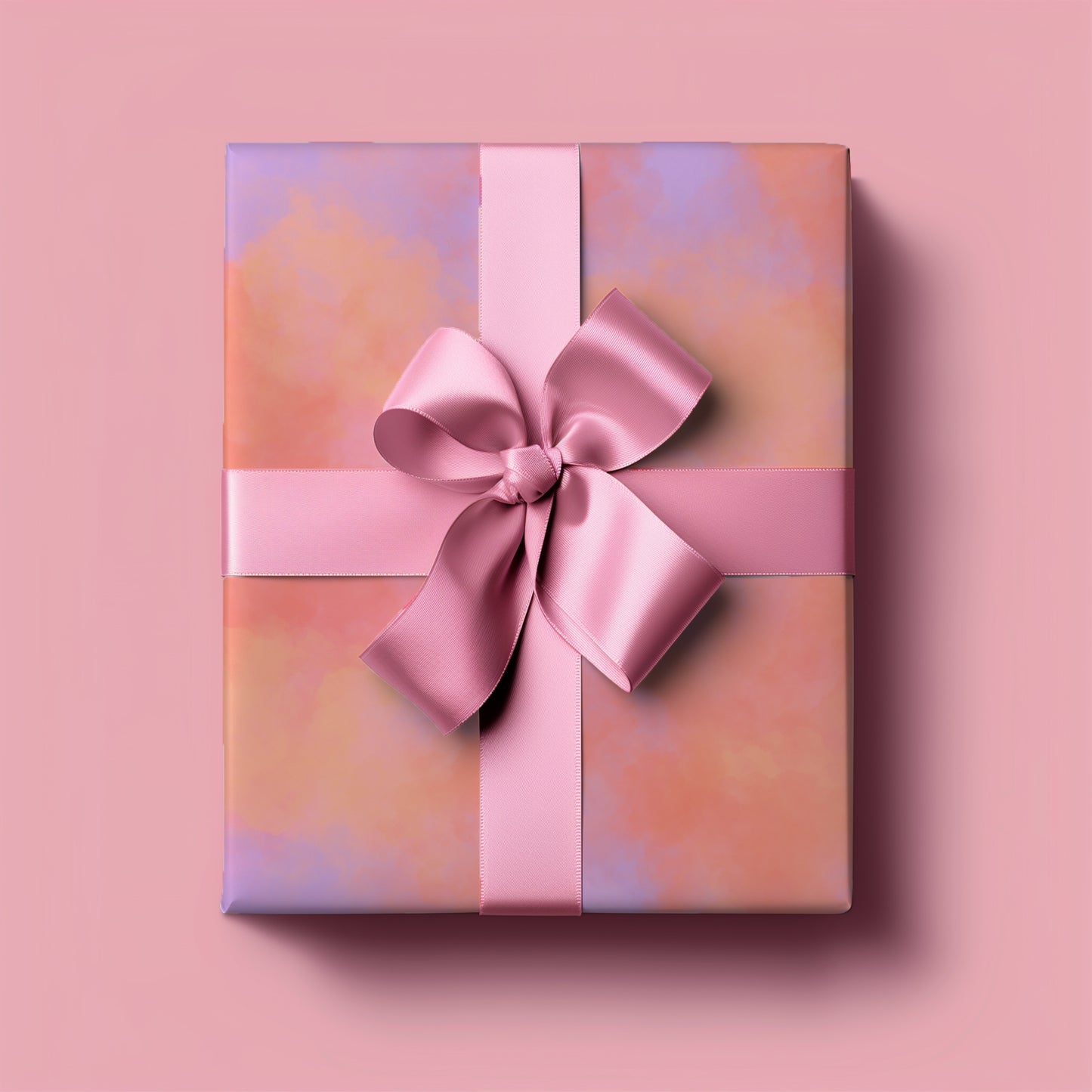 Vibrant Sky Pink and Orange Cotton Candy Clouds Gift Wrapping Paper