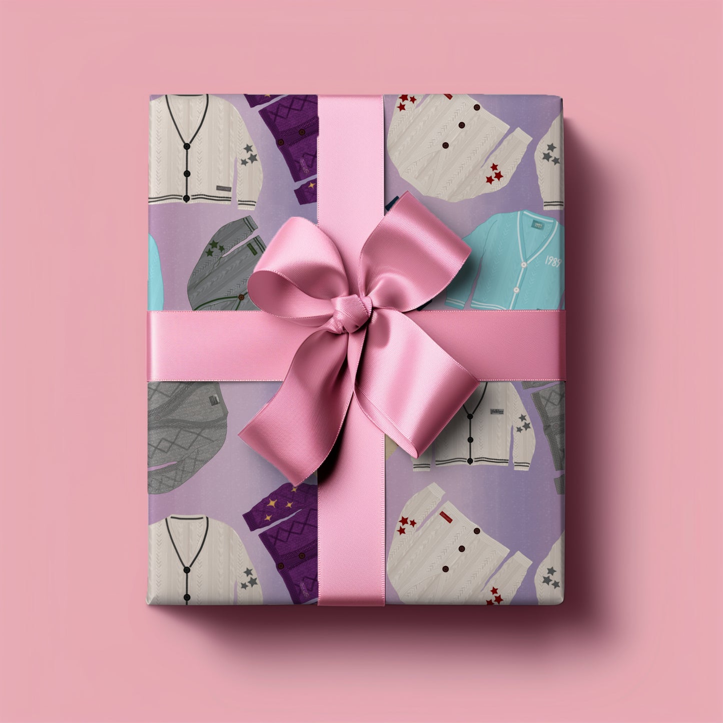 Starry and Colorful Cardigan Sweater Gift Wrapping Paper