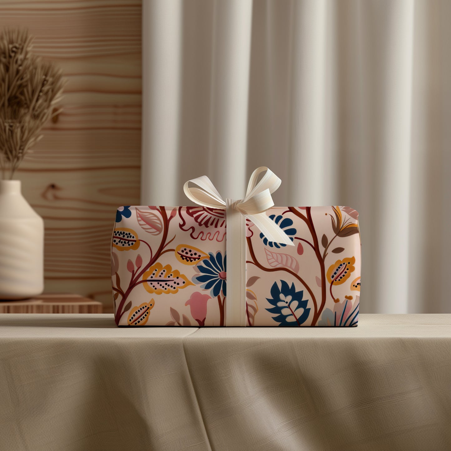 Paisley Folksy Colorful Abstract Floral Gift Wrapping Paper