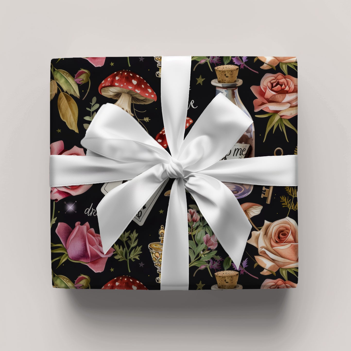 Dark Floral Vintage Cottage Core Wonderland Gift Wrapping Paper