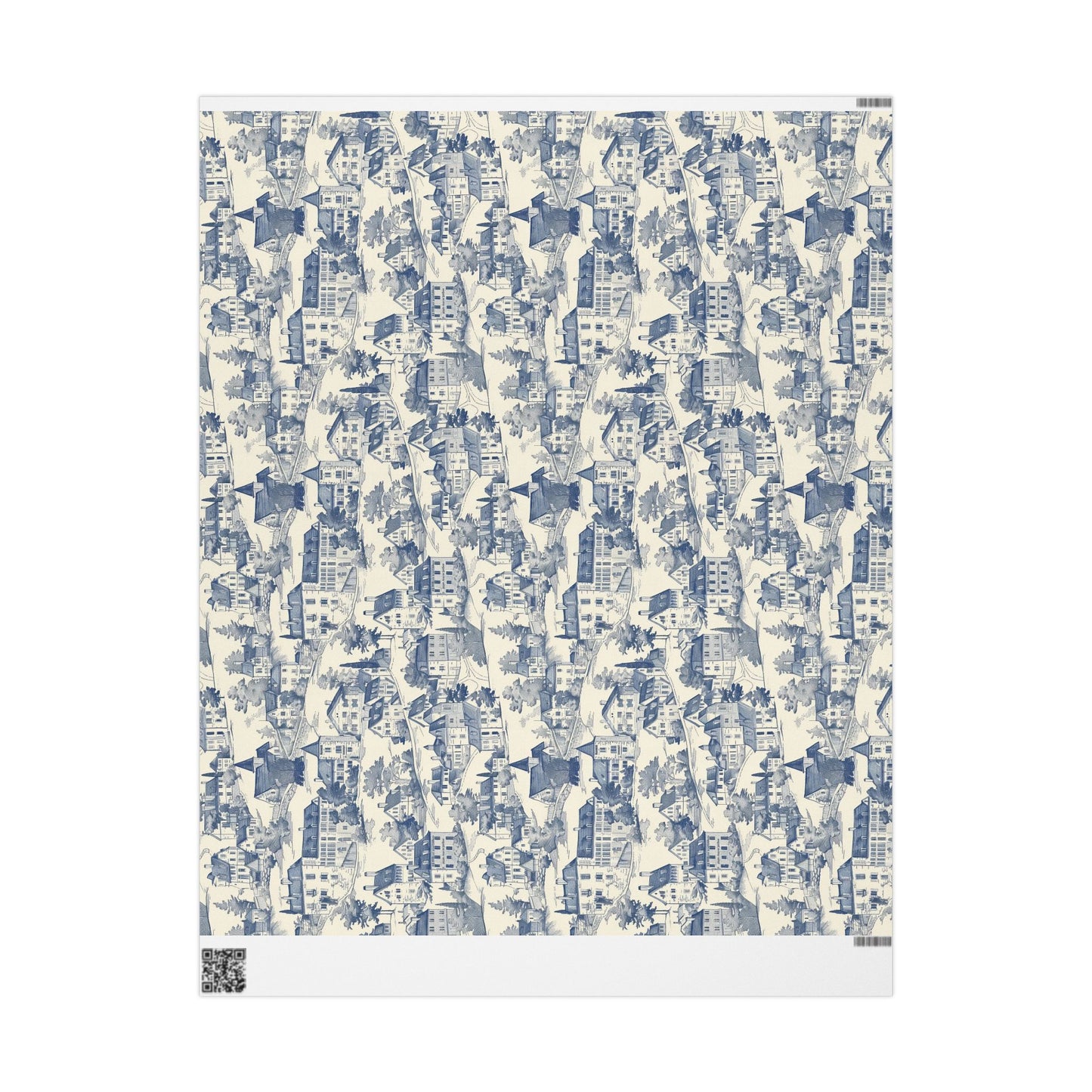 Toile De Jouy Blue Vintage Town Charming Gift Wrapping Paper
