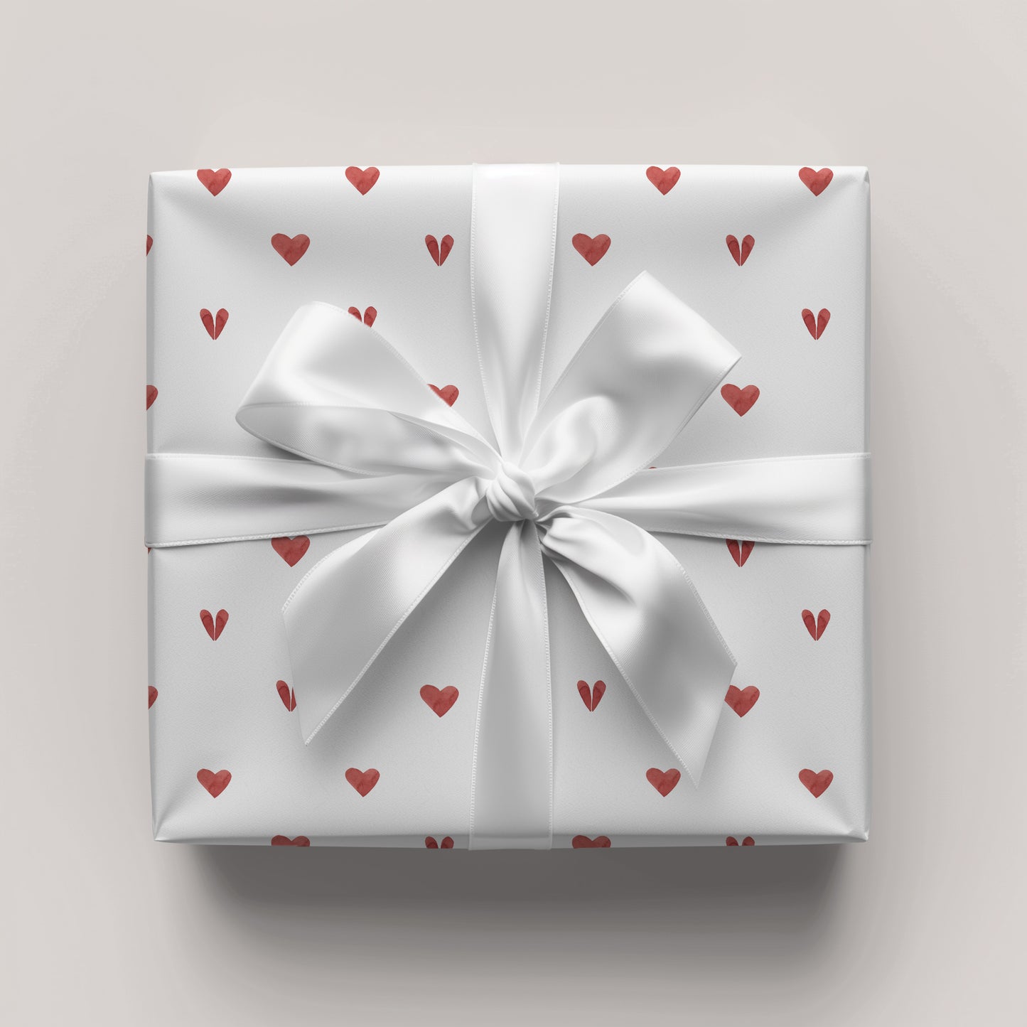 Mini Red Minimalist Heart Gift Wrapping Paper