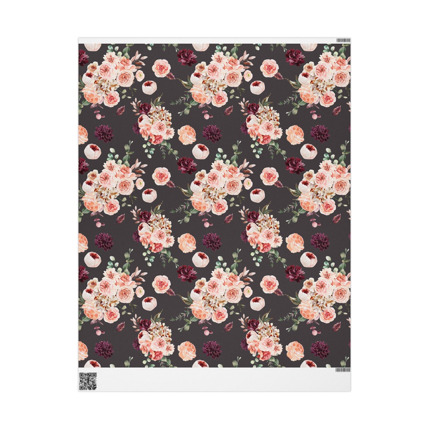 Moody Blush Pink and Burgundy Floral Gift Wrapping Paper