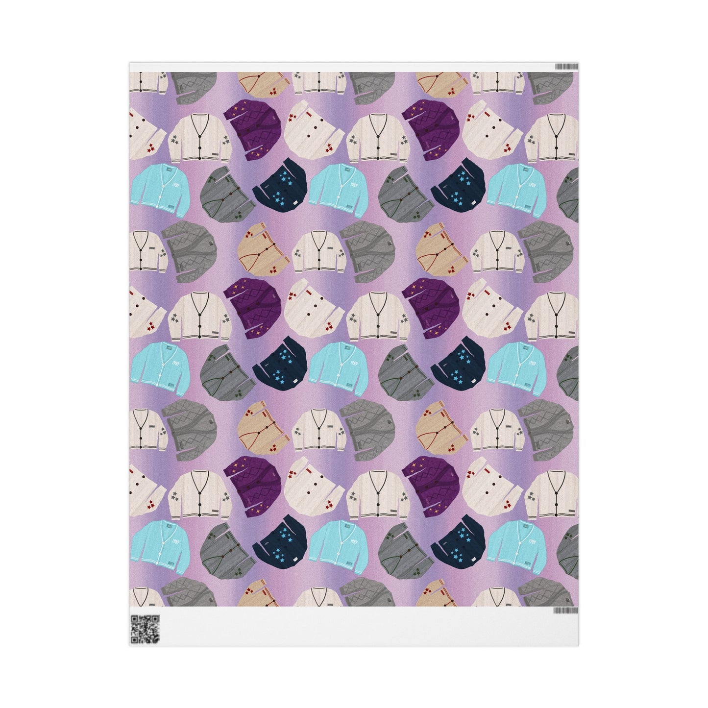Starry and Colorful Cardigan Sweater Gift Wrapping Paper