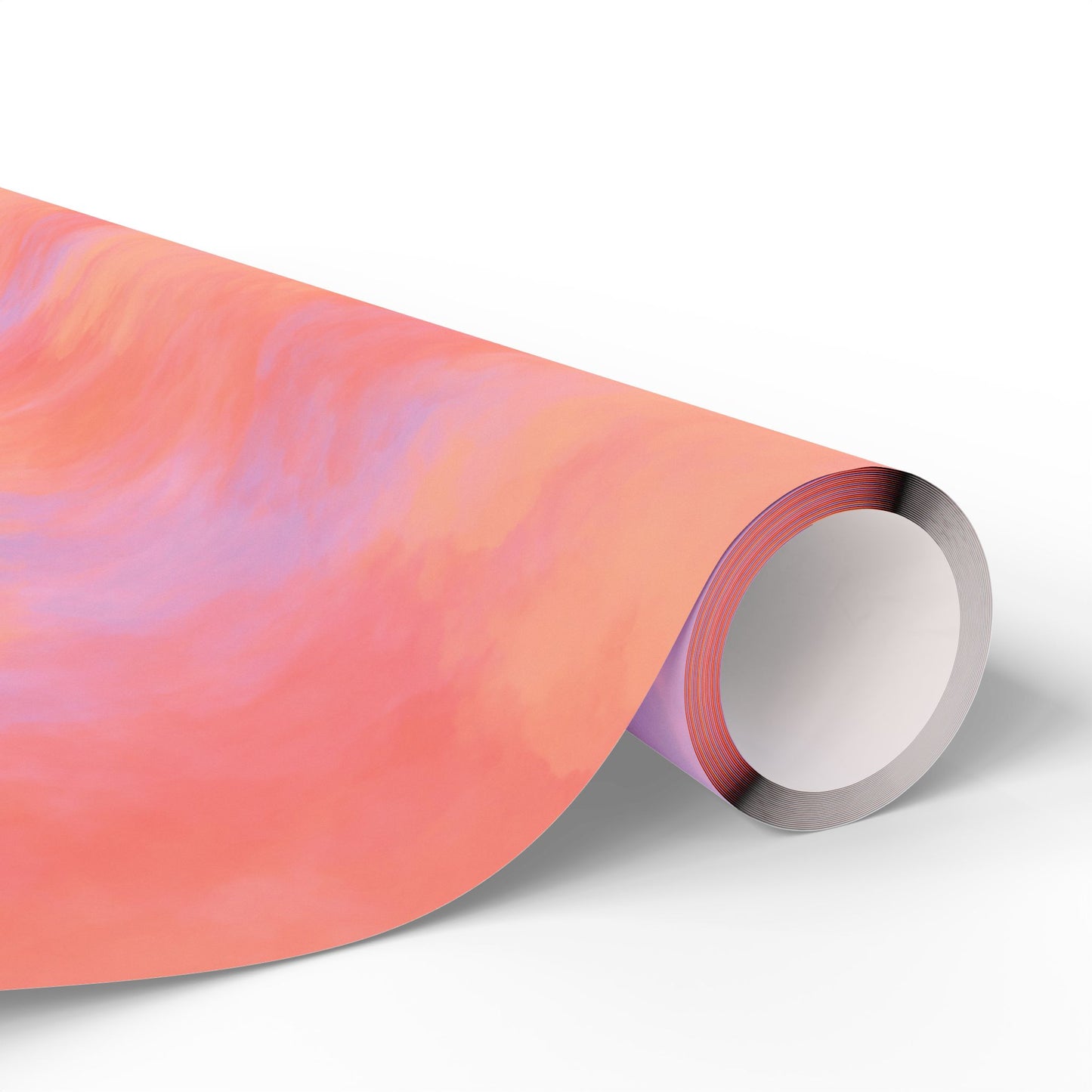Vibrant Sky Pink and Orange Cotton Candy Clouds Gift Wrapping Paper