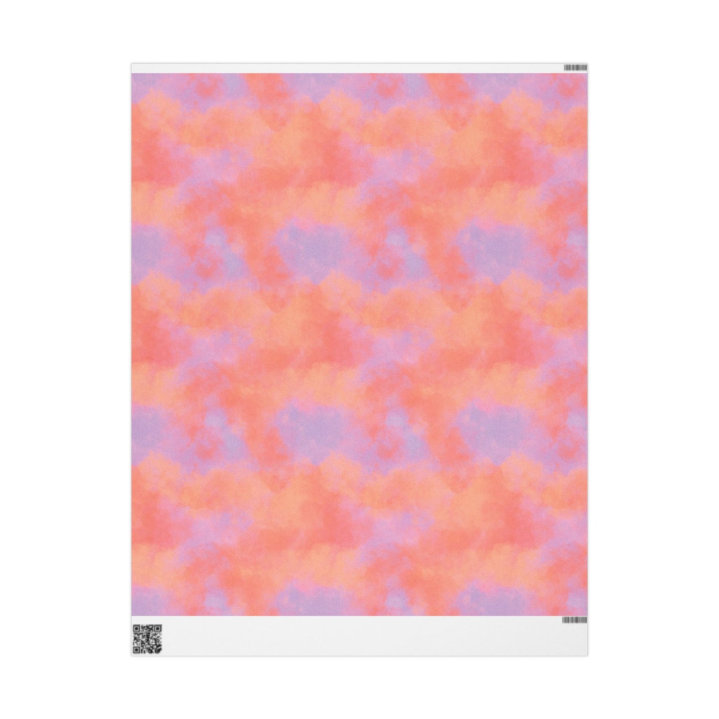 Vibrant Sky Pink and Orange Cotton Candy Clouds Gift Wrapping Paper