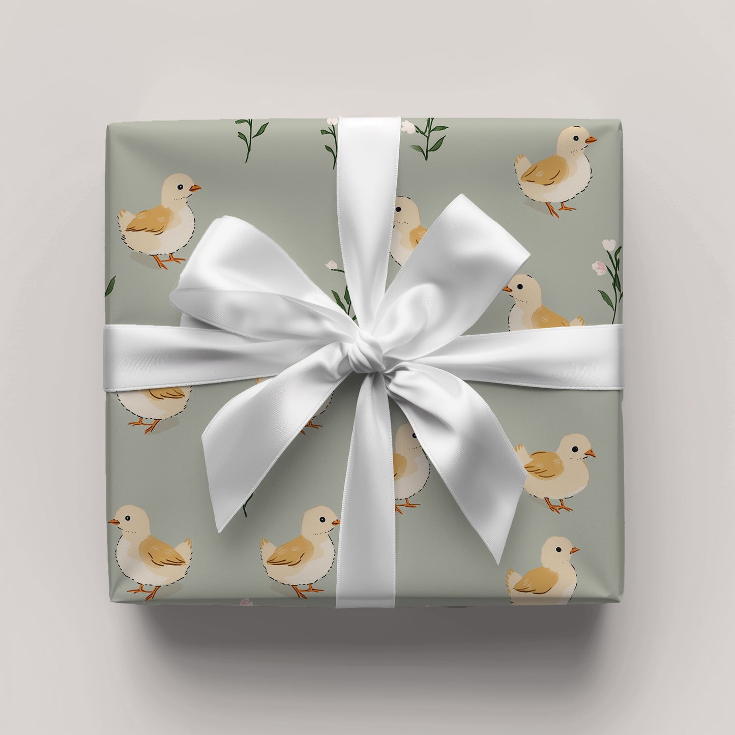 Charming Chick Neutral in Muted Green Gift Wrapping Paper
