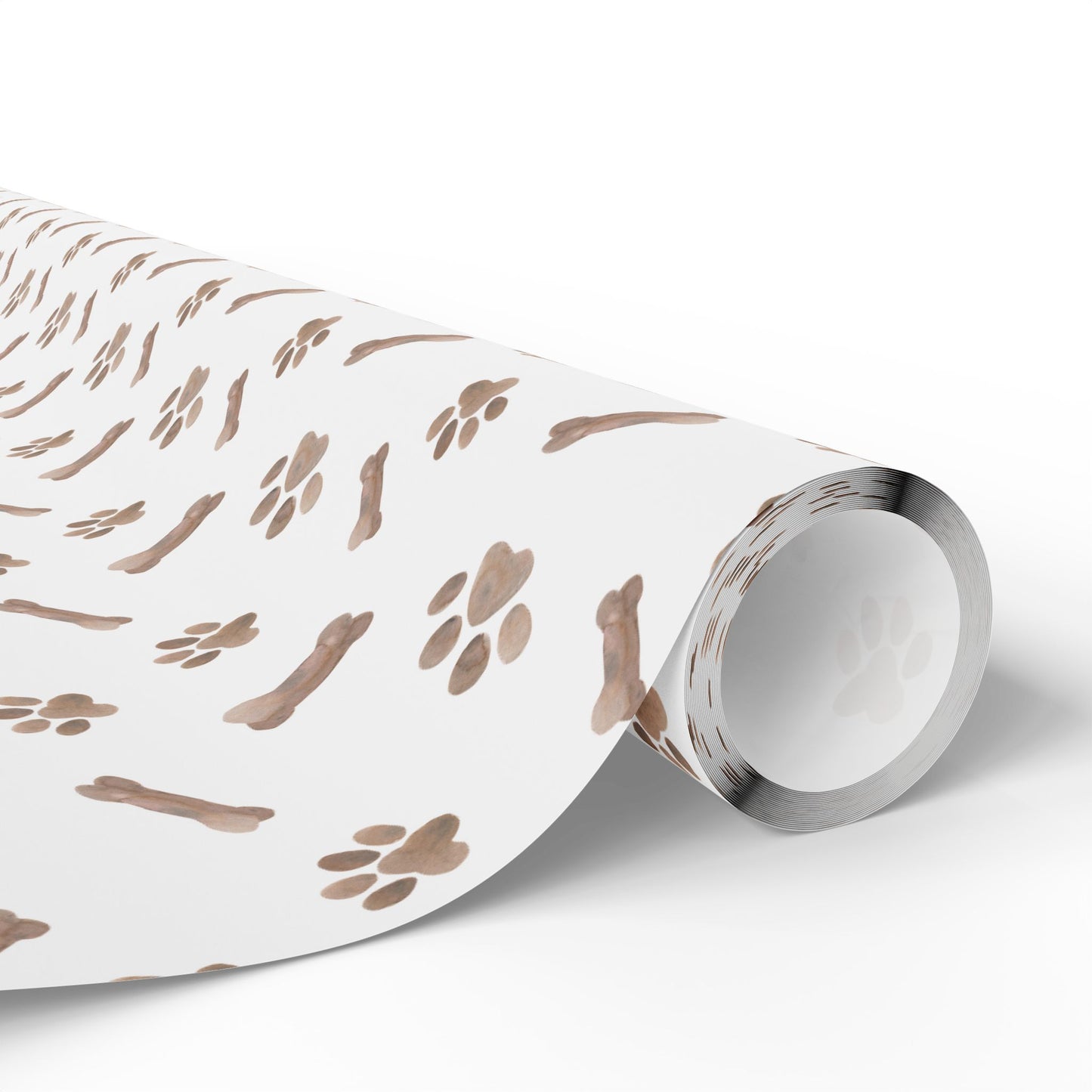 Dog Bone and Paw Print Minimalist Gift Wrapping Paper
