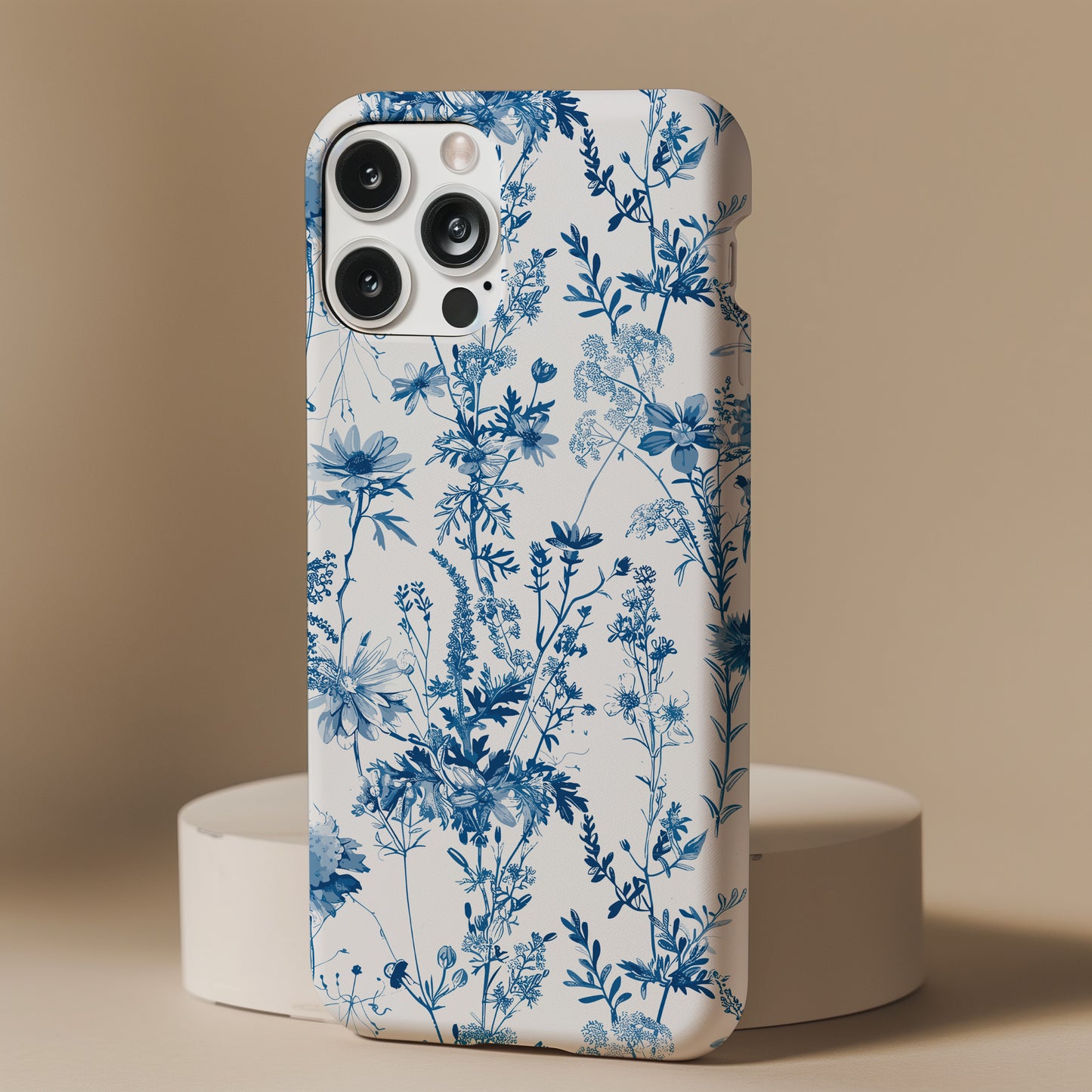 Toile De Jouy Blue Wildflower Vintage Floral Tough Phone Case - iPhone & Samsung Galaxy
