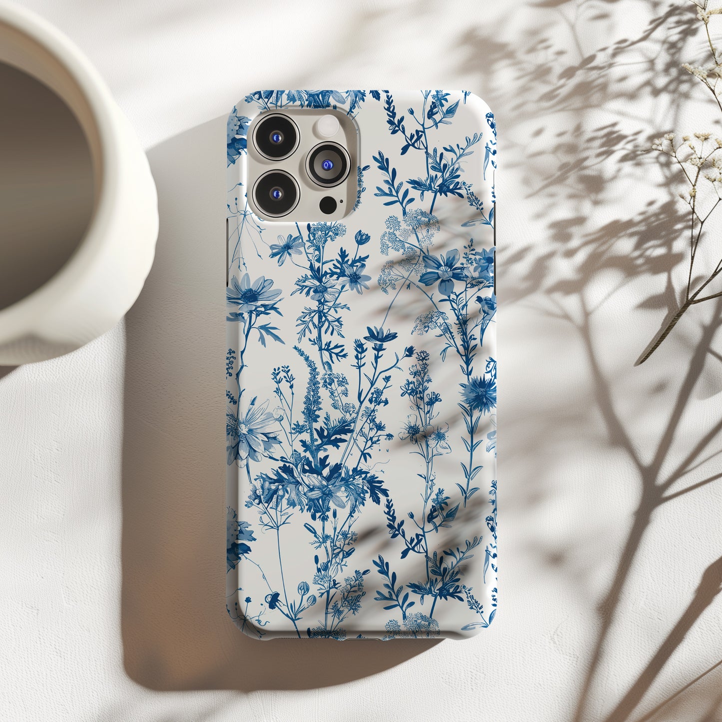 Toile De Jouy Blue Wildflower Vintage Floral Tough Phone Case - iPhone & Samsung Galaxy