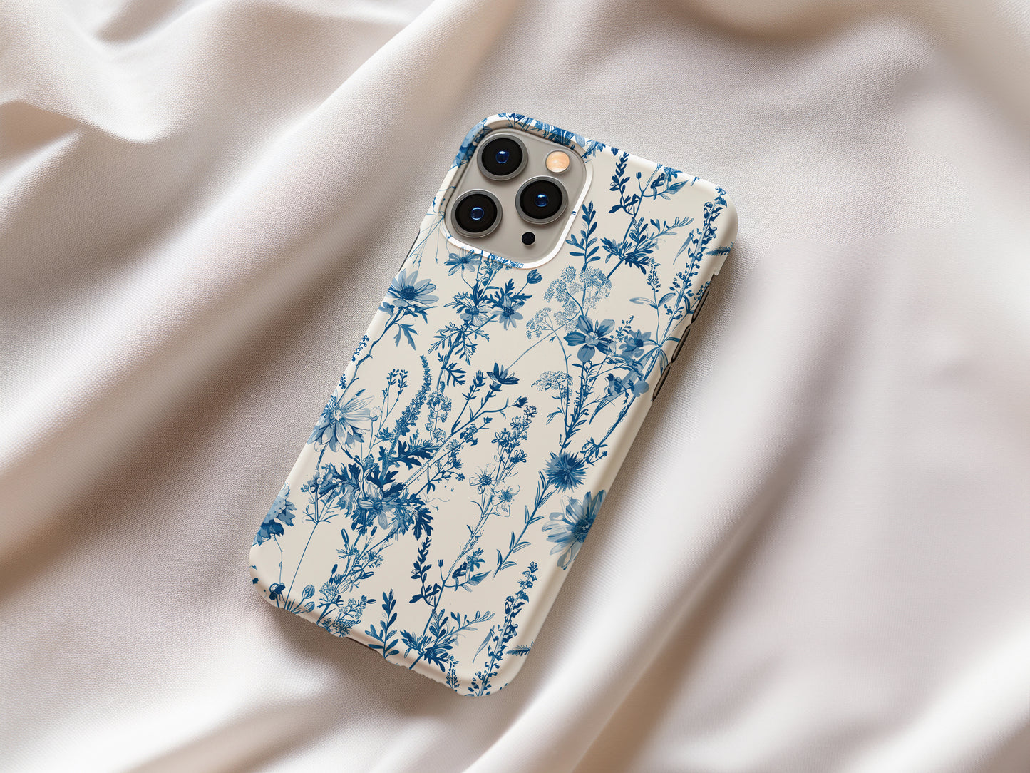 Toile De Jouy Blue Wildflower Vintage Floral Tough Phone Case - iPhone & Samsung Galaxy