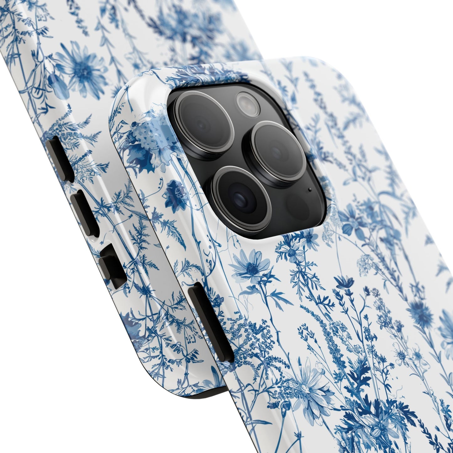 Toile De Jouy Blue Wildflower Vintage Floral Tough Phone Case - iPhone & Samsung Galaxy
