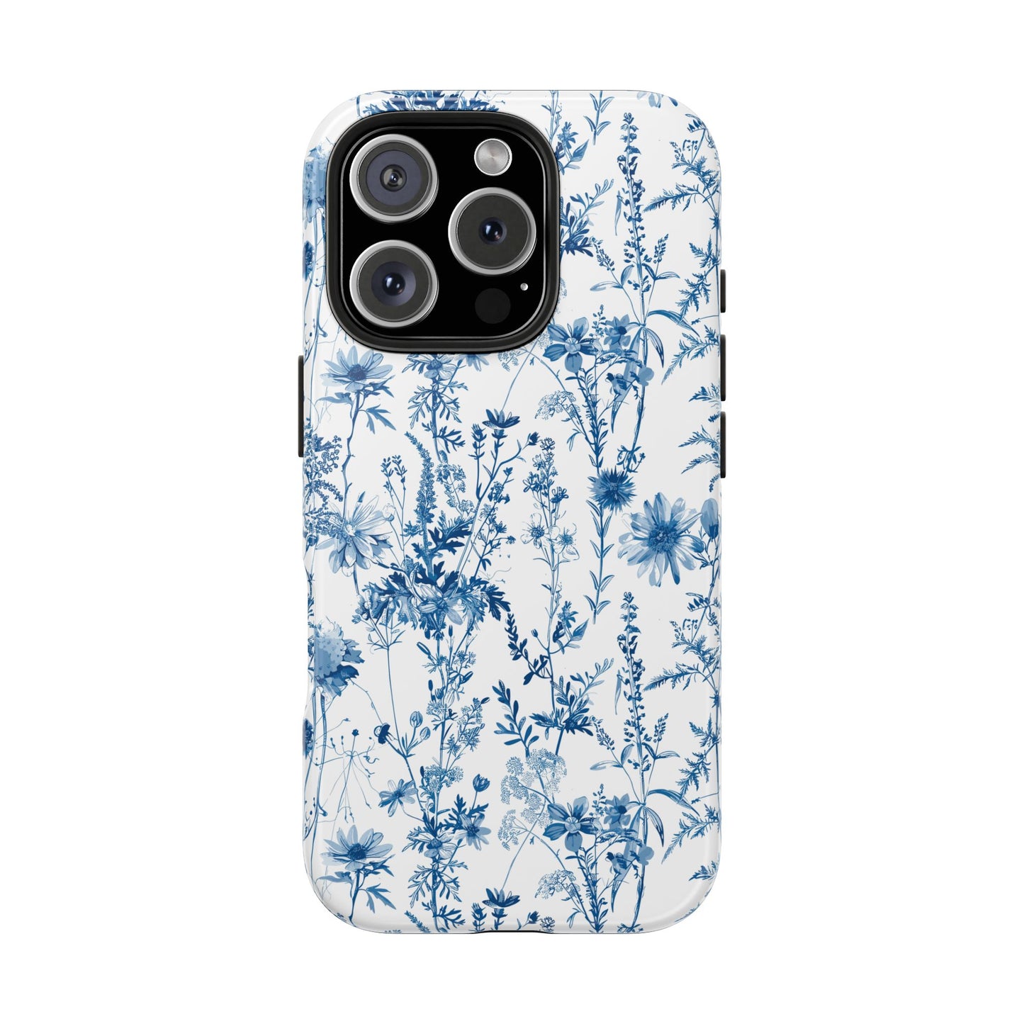Toile De Jouy Blue Wildflower Vintage Floral Tough Phone Case - iPhone & Samsung Galaxy