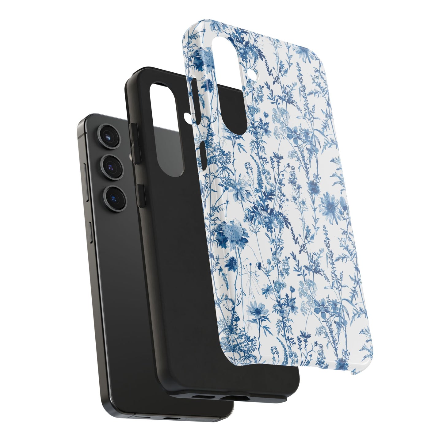 Toile De Jouy Blue Wildflower Vintage Floral Tough Phone Case - iPhone & Samsung Galaxy