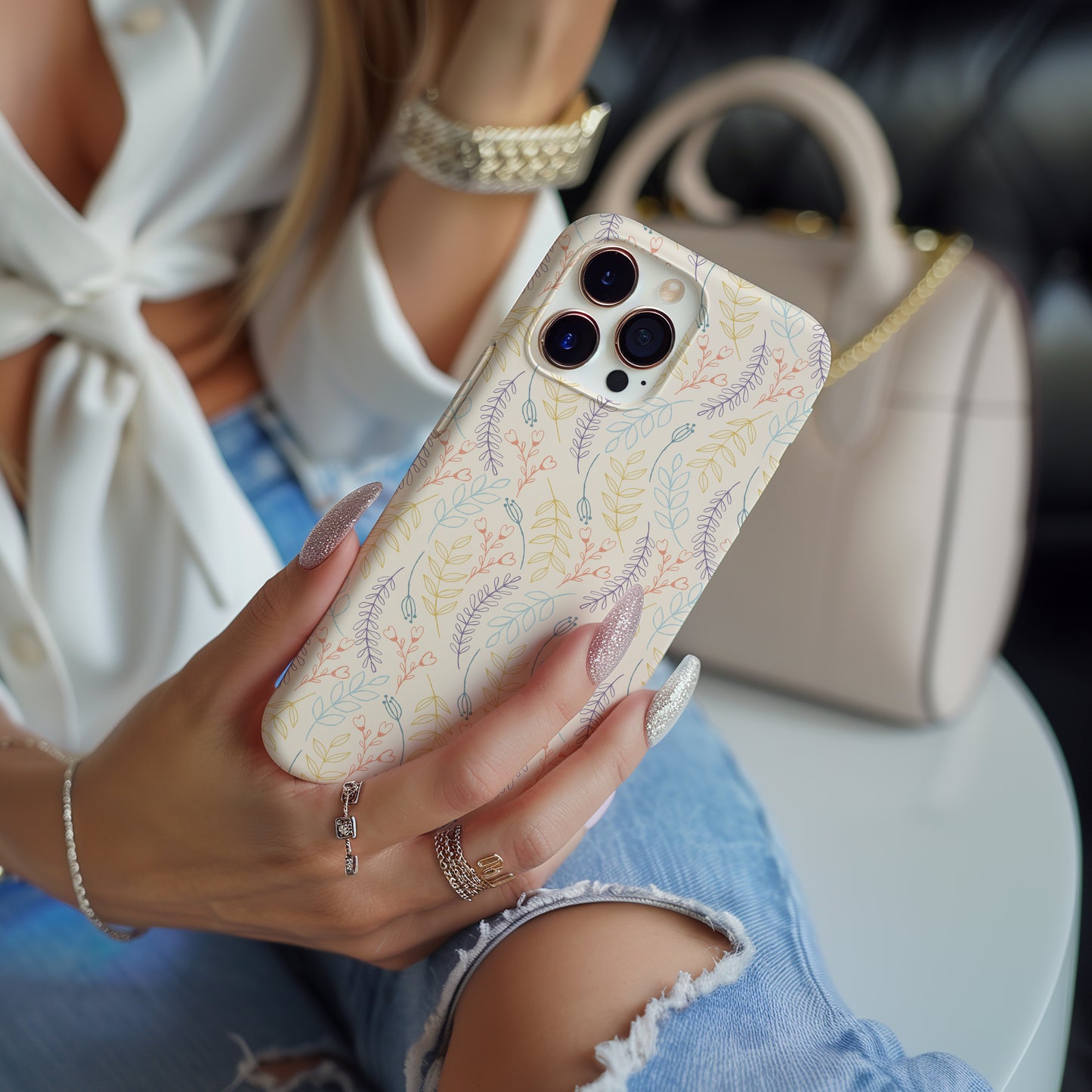Feather Doodle Boho Minimalist Colorful Tough Phone Case - iPhone & Samsung Galaxy