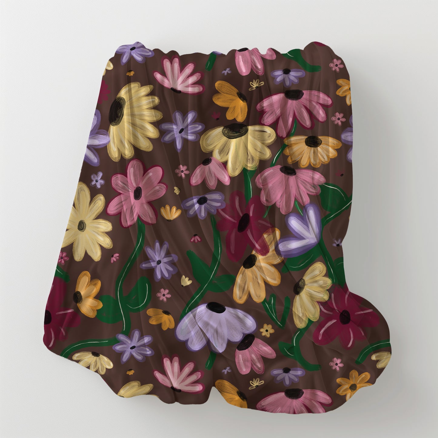 Cottage Core Colorful Folk Floral Surprise Song Inspired - Velveteen Plush Throw Blanket