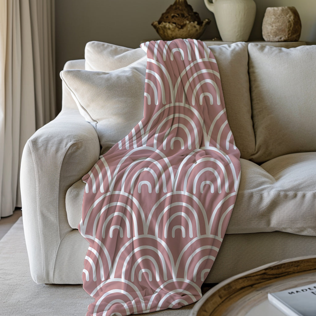Rainbow Abstract Boho - Velveteen Plush Throw Blanket