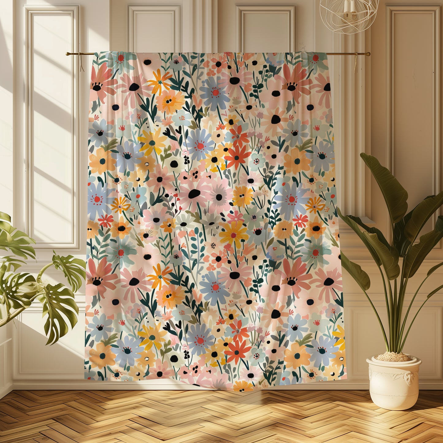 Wildflower Meadow - Velveteen Plush Throw Blanket