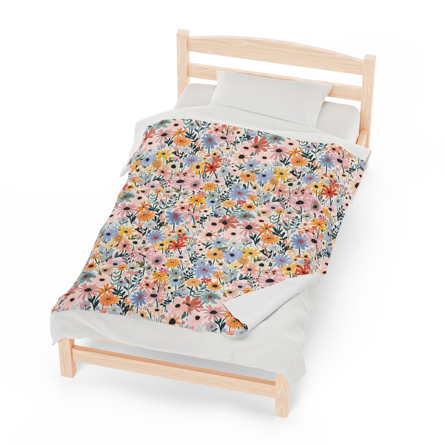 Wildflower Meadow - Velveteen Plush Throw Blanket