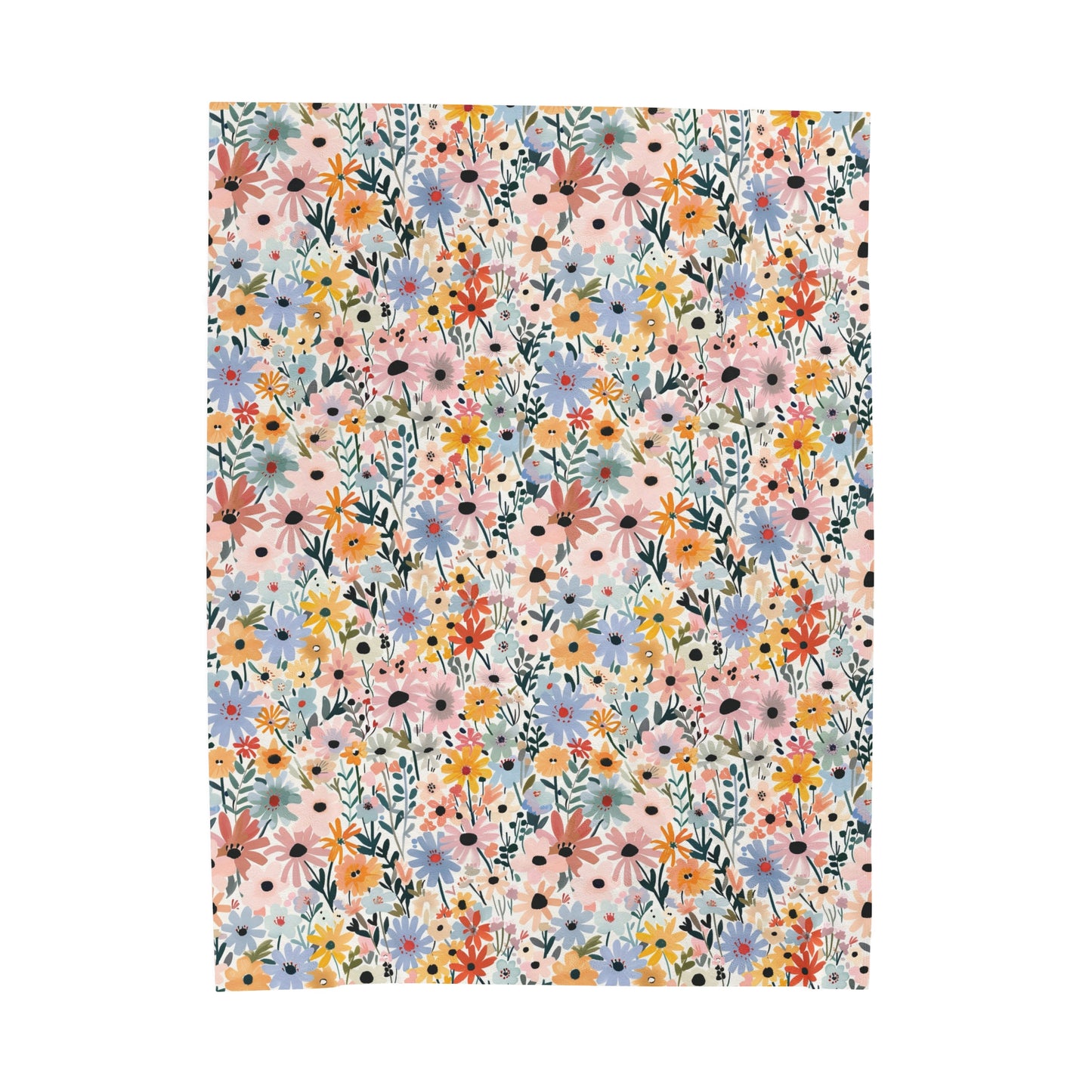 Wildflower Meadow - Velveteen Plush Throw Blanket