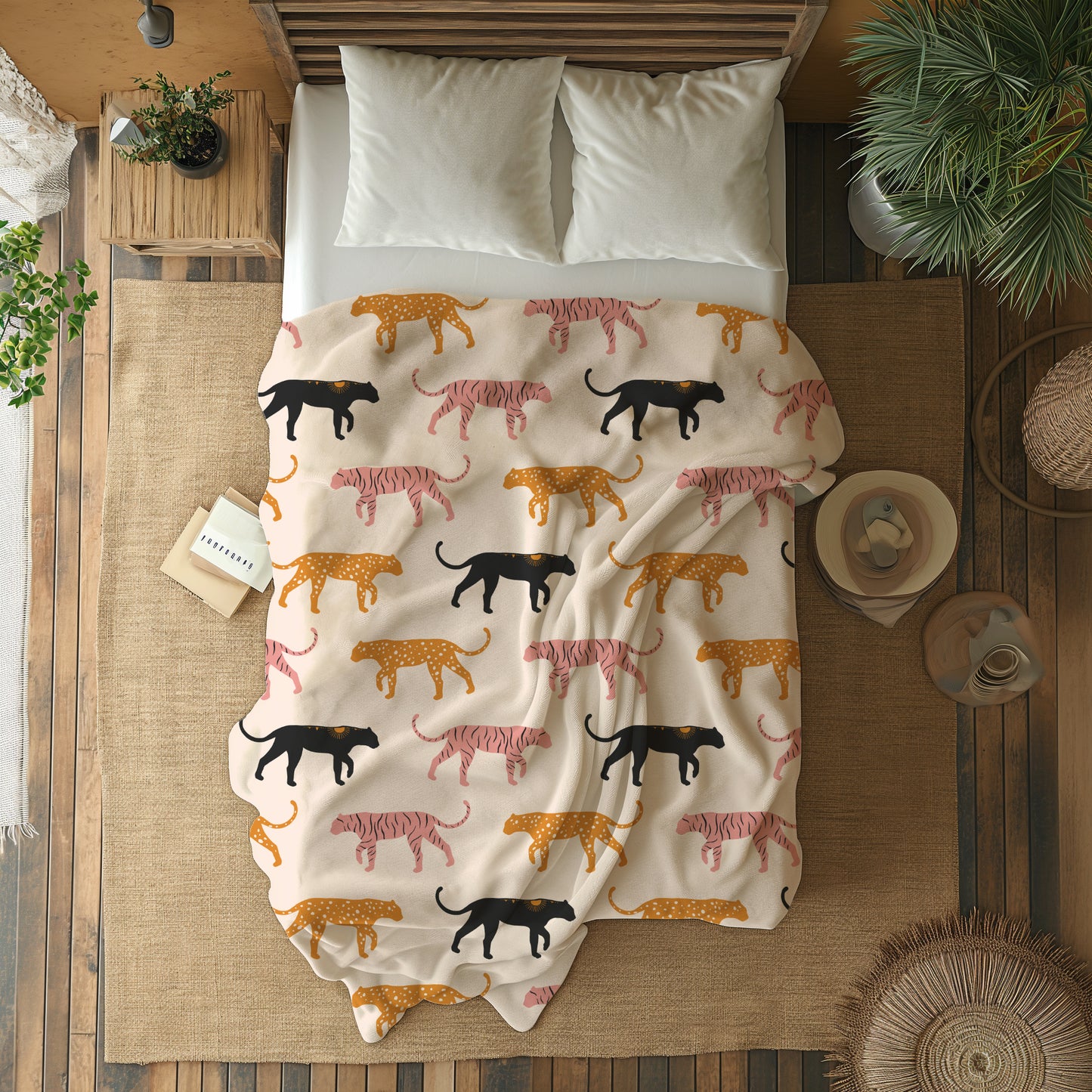 Abstract Tiger - Velveteen Plush Blanket
