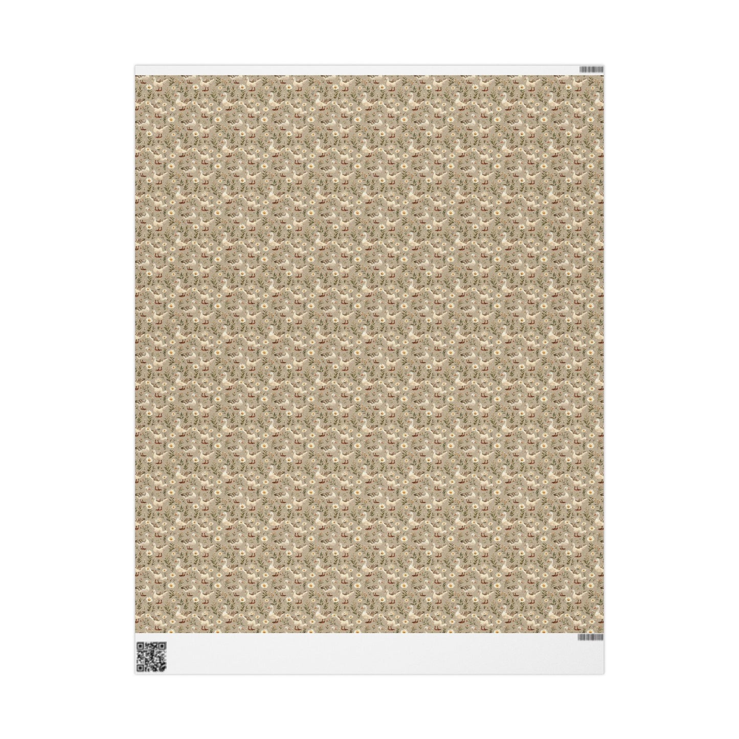 Spring Floral Duck Neutral Gift Wrapping Paper
