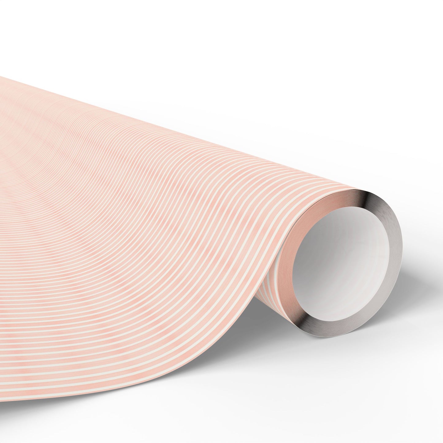 Blush Pink and White Striped Gift Wrapping Paper