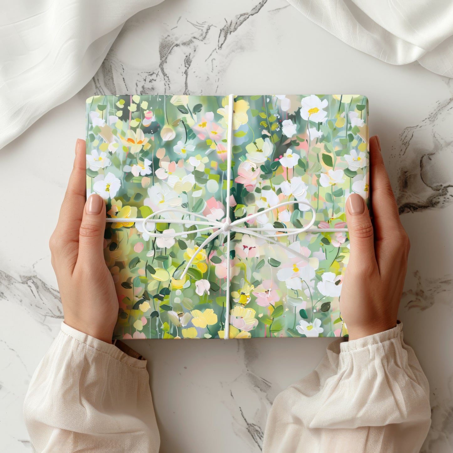 Spring Impressionist Floral Gift Wrapping Paper