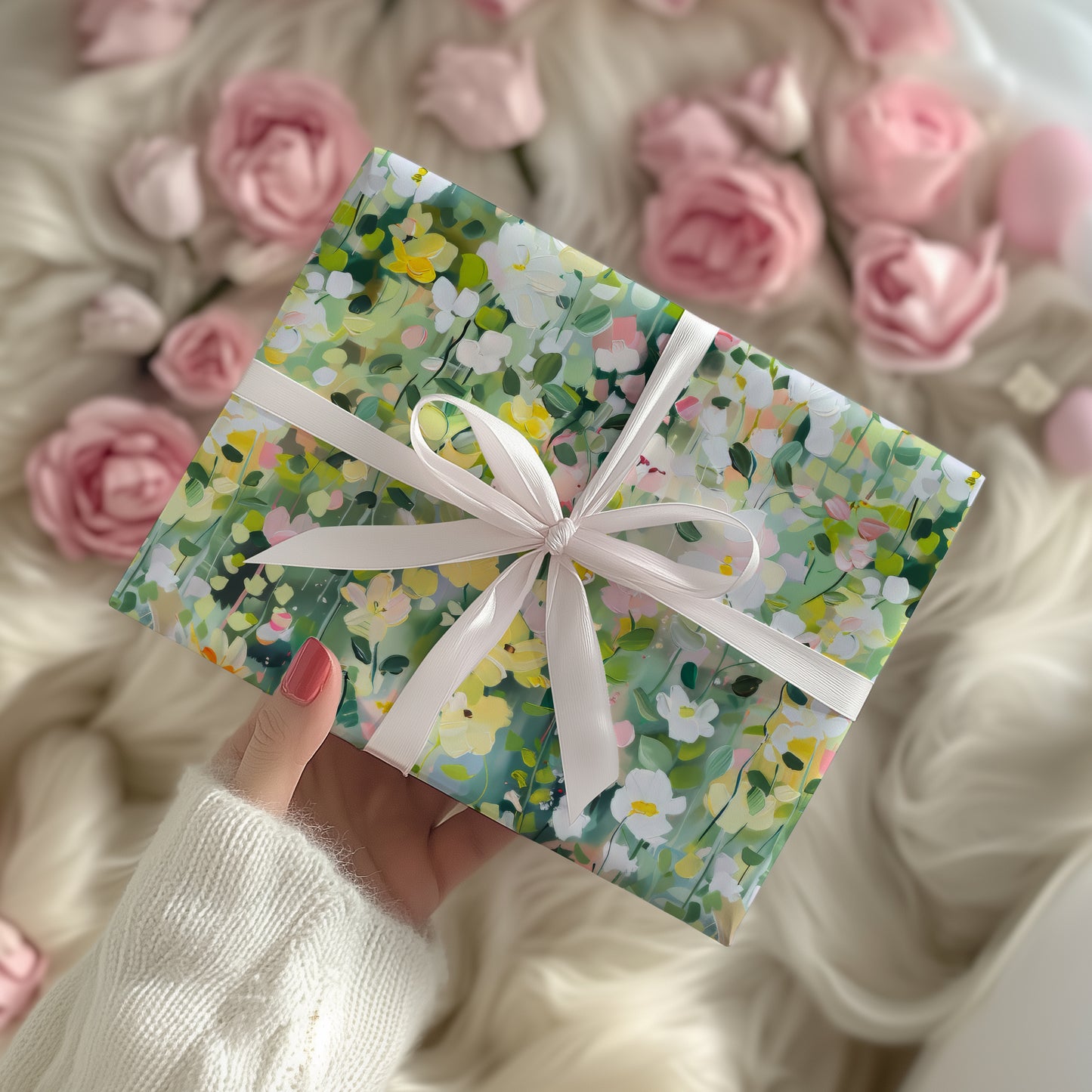 Spring Impressionist Floral Gift Wrapping Paper