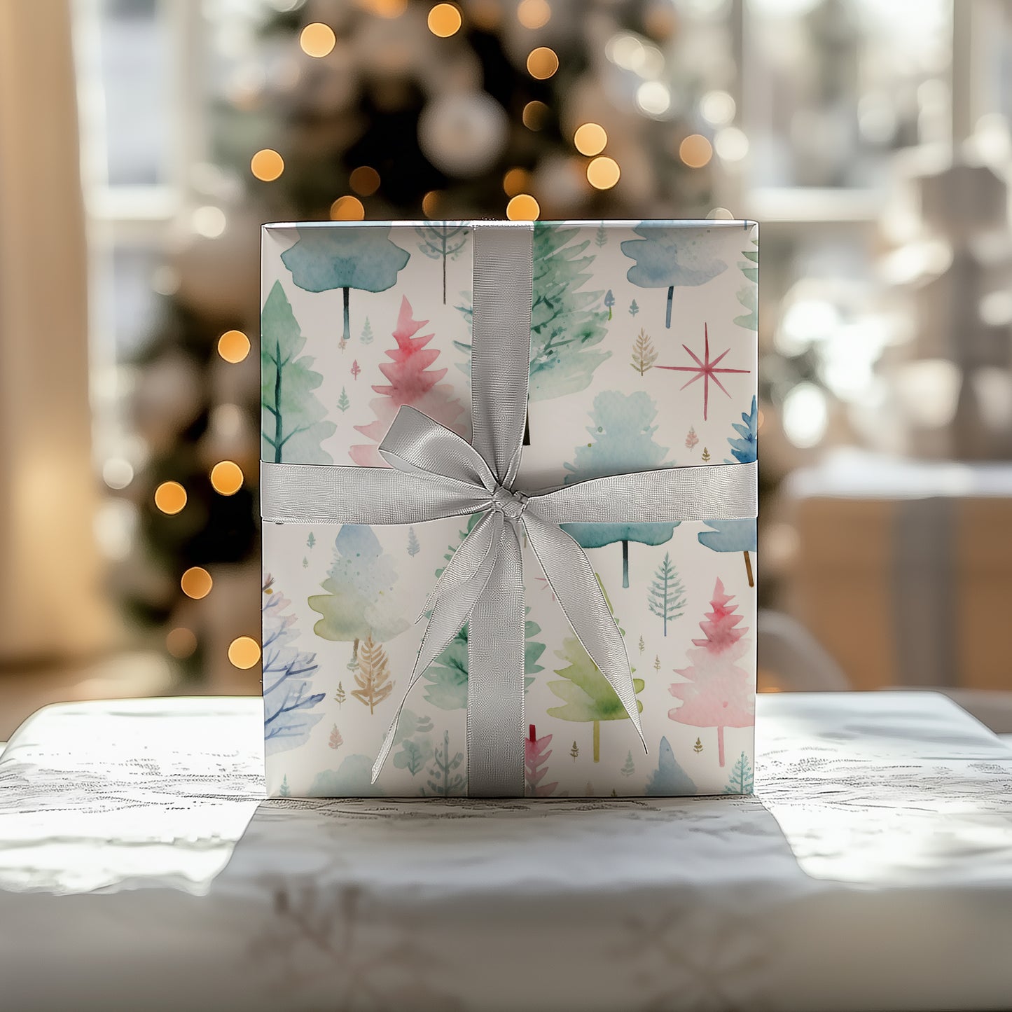 Whimsical Christmas Trees Gift Wrapping Paper