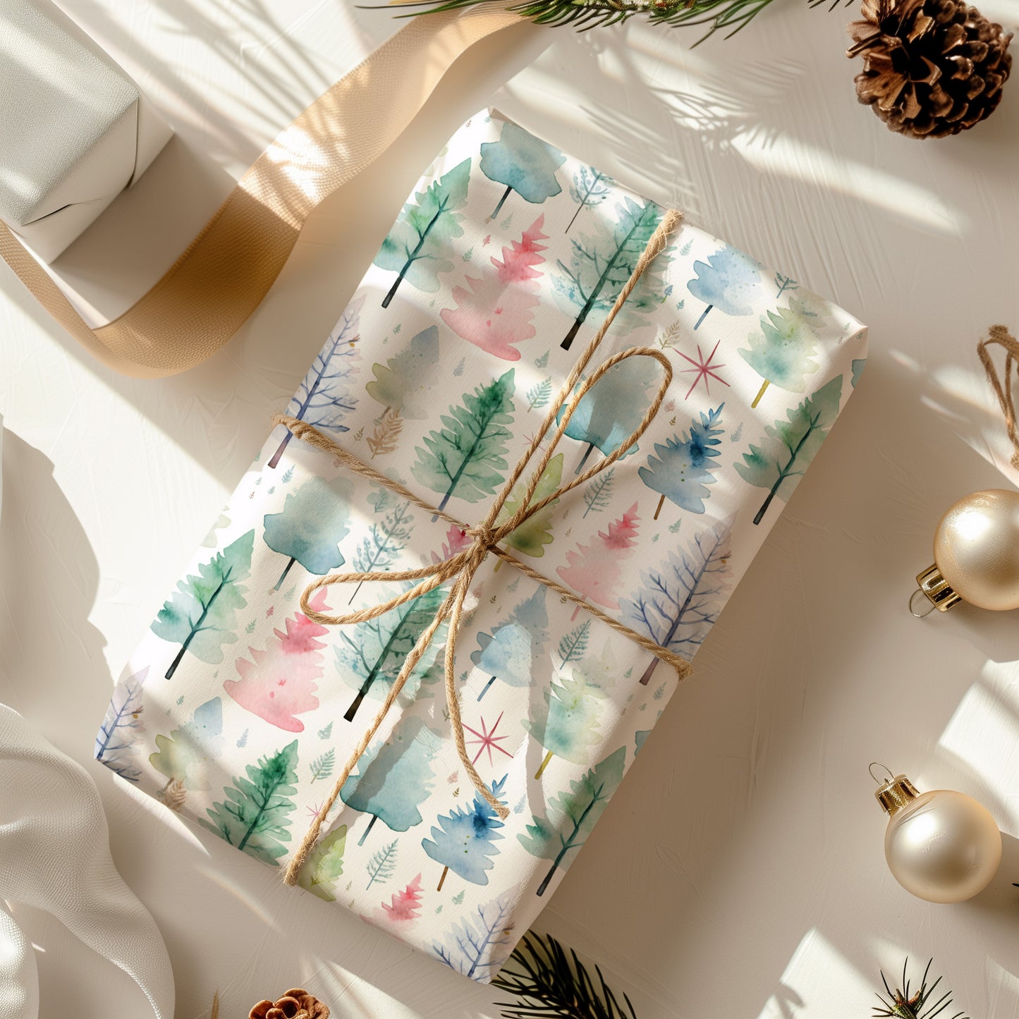 Whimsical Christmas Trees Gift Wrapping Paper