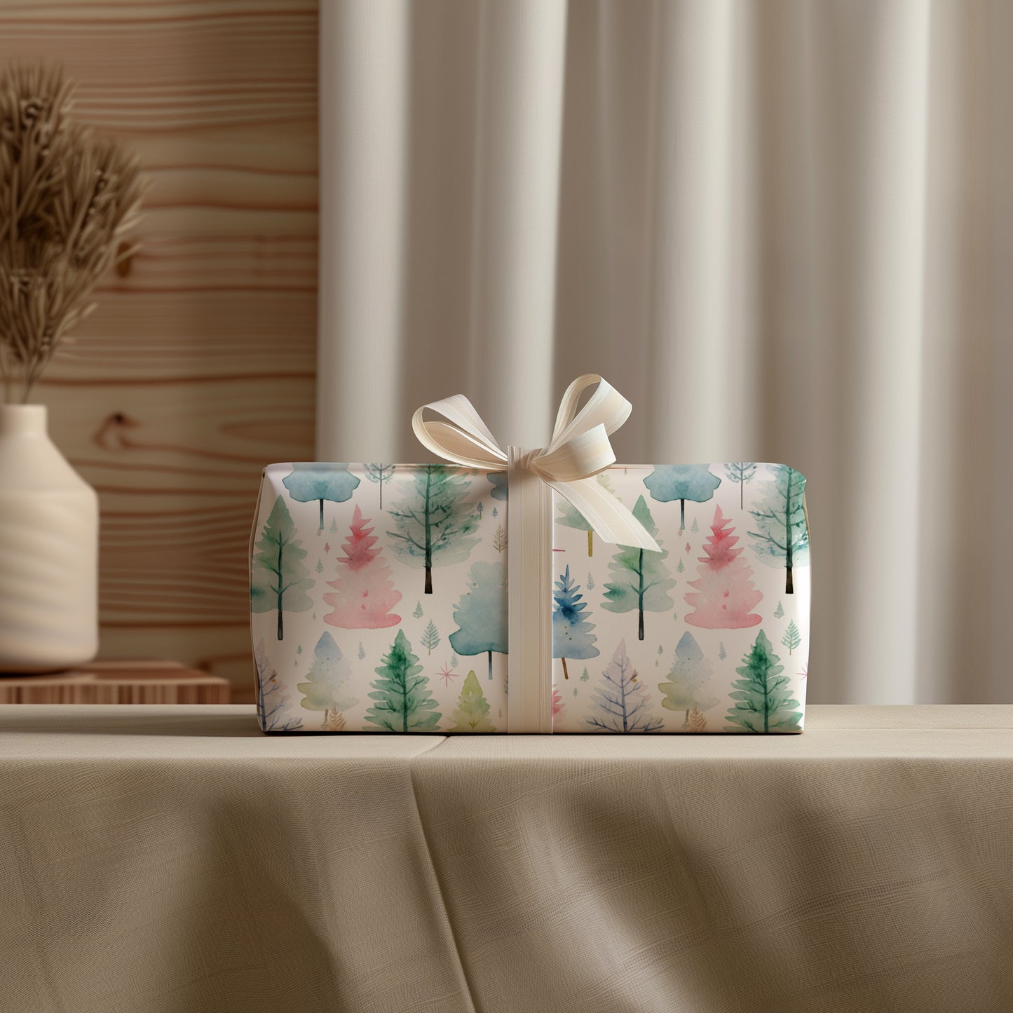 Whimsical Christmas Trees Gift Wrapping Paper