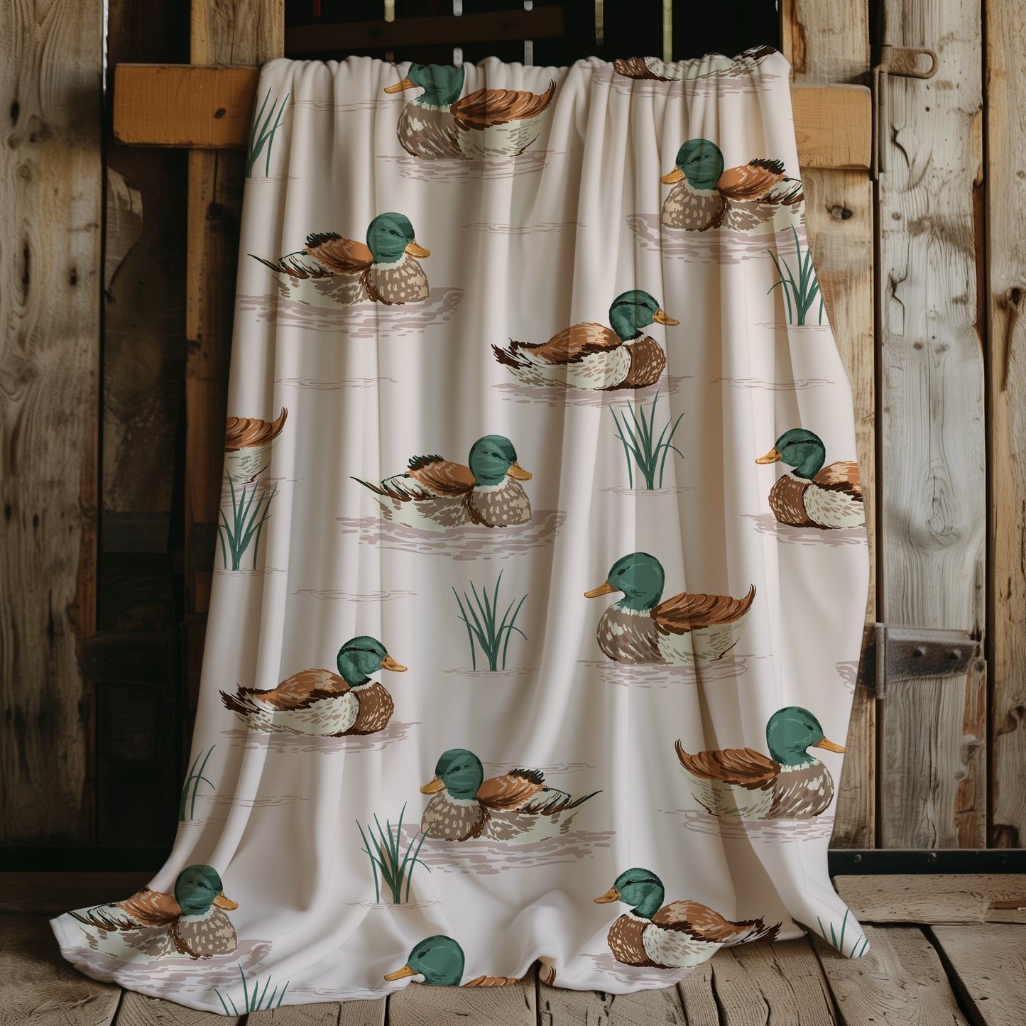 Mallard Duck - Velveteen Plush Throw Blanket