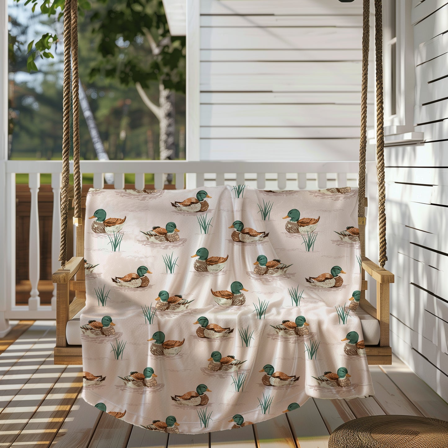 Mallard Duck - Velveteen Plush Throw Blanket