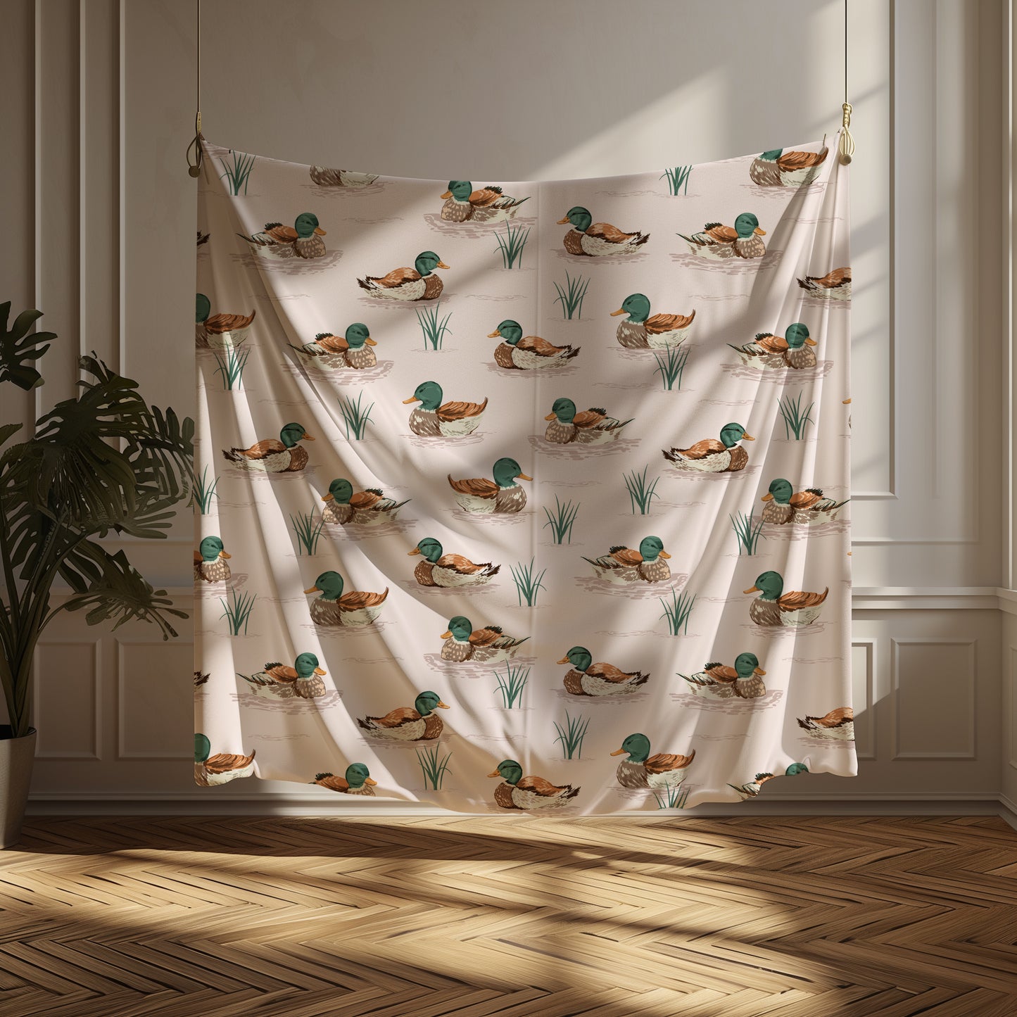 Mallard Duck - Velveteen Plush Throw Blanket