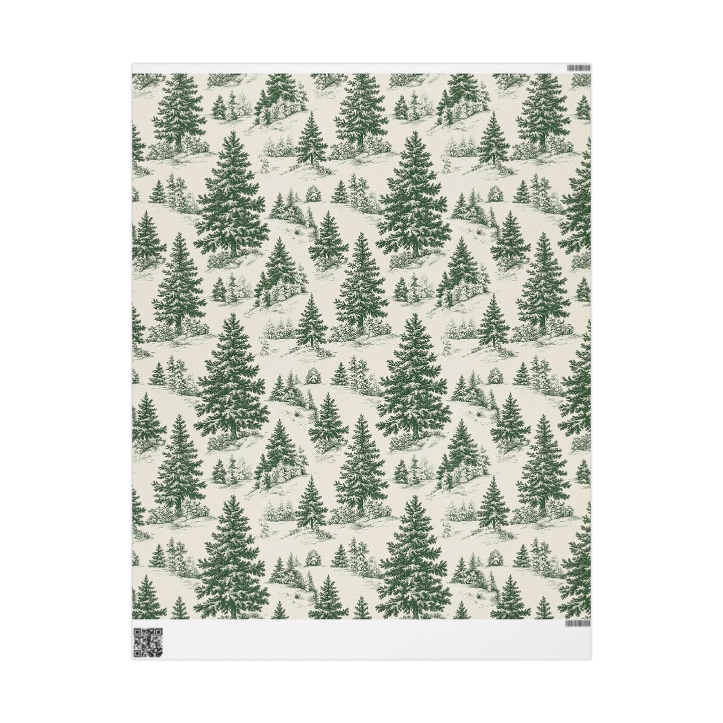 Toile De Jouy Vintage Green Christmas Tree Gift Wrapping Paper