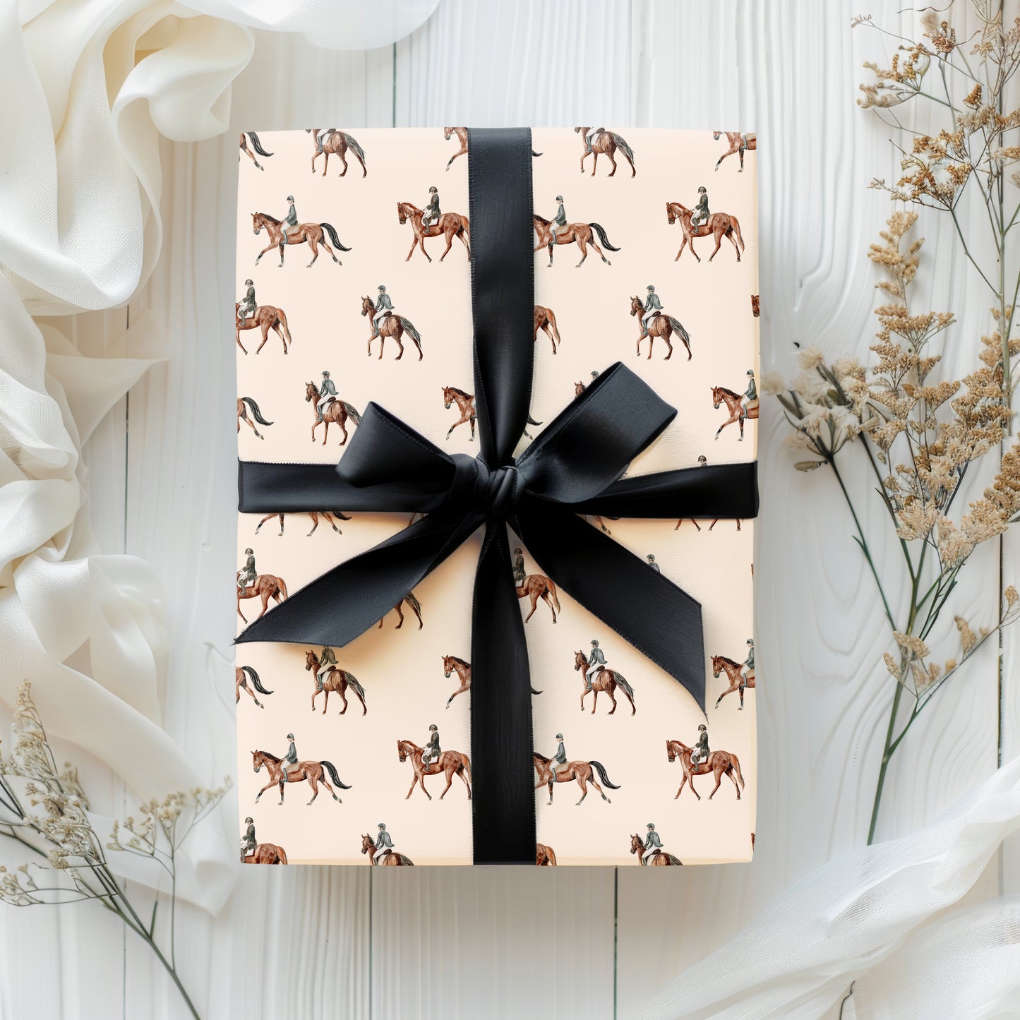 Equestrian Horse Minimalist Gift Wrapping Paper