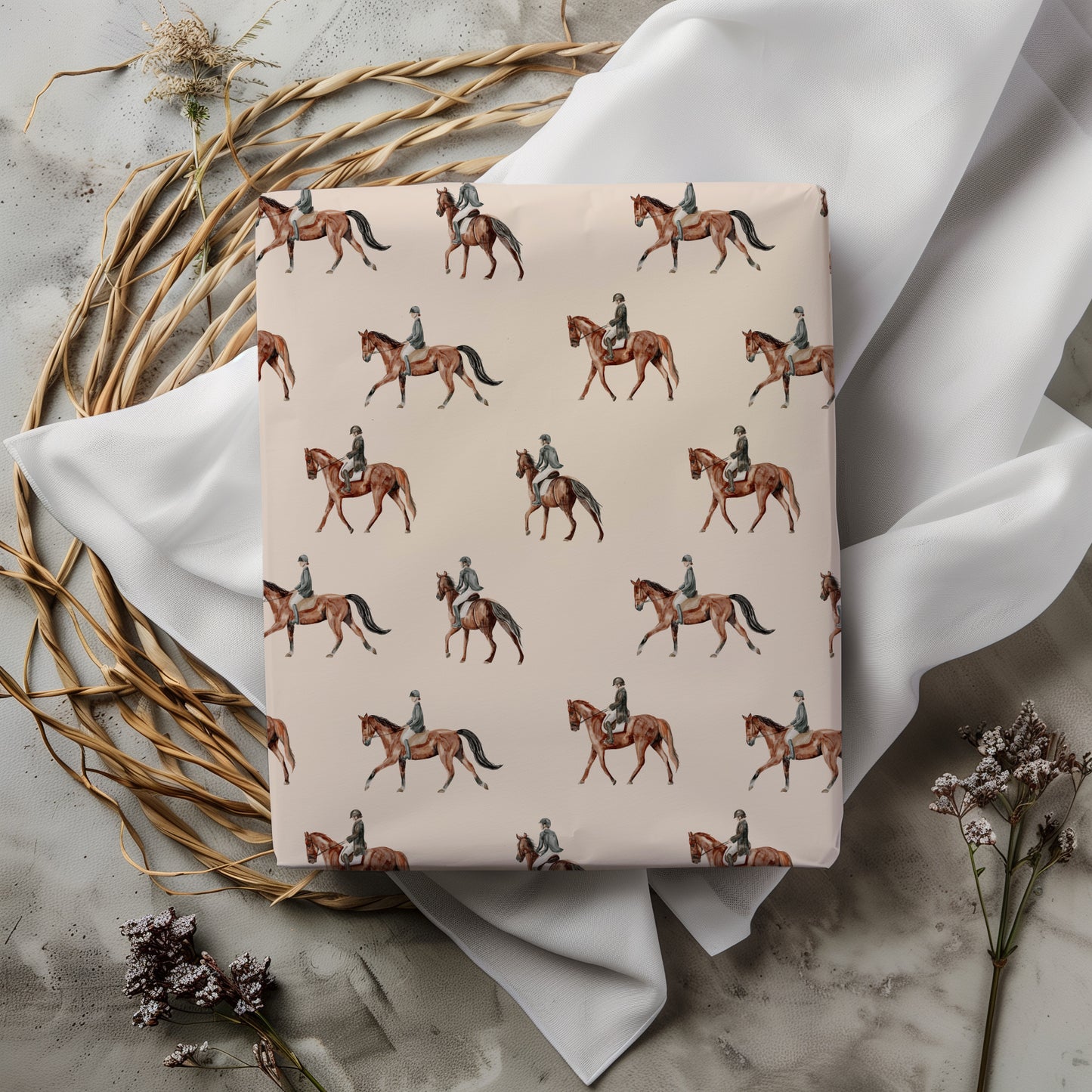 Equestrian Horse Minimalist Gift Wrapping Paper