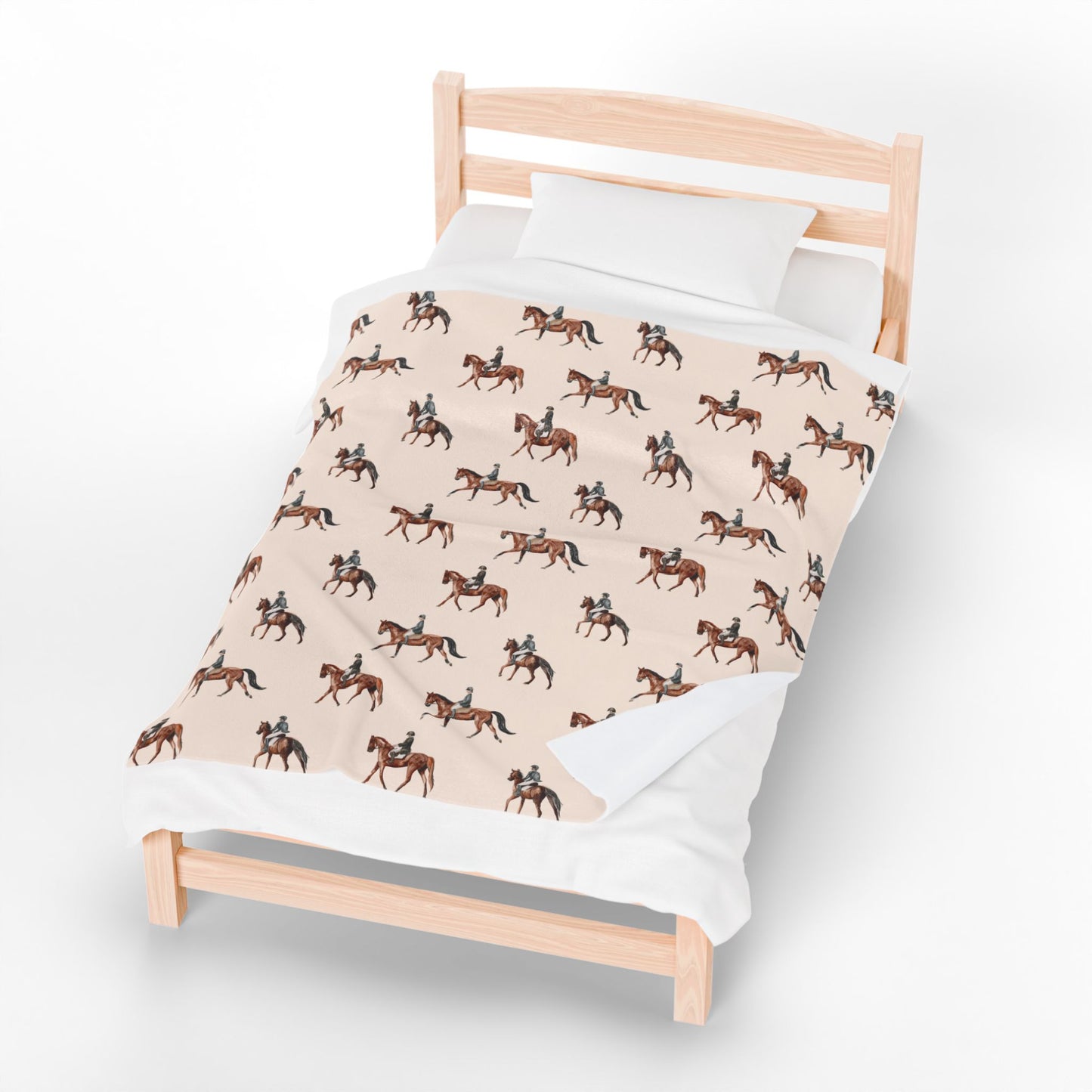 Equestrian Horse Minimalist Velveteen Plush Throw Blanket