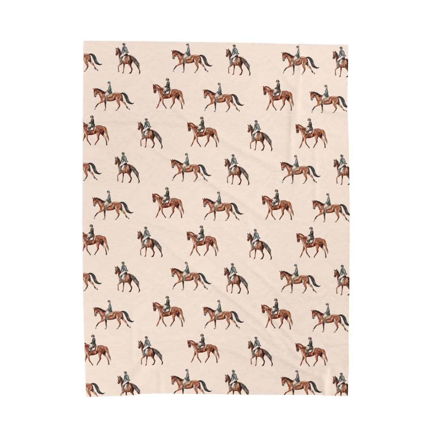 Equestrian Horse Minimalist Velveteen Plush Throw Blanket