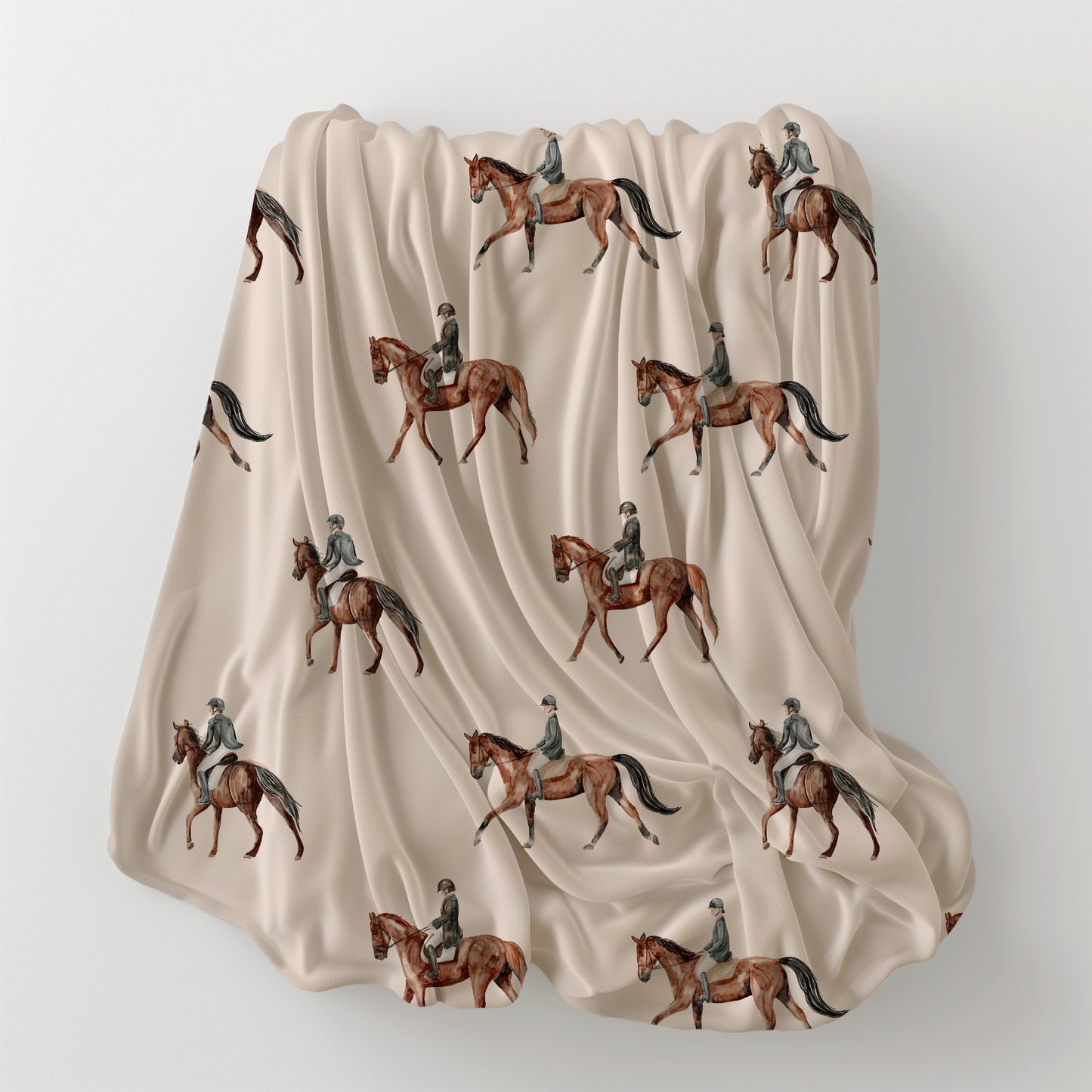 Equestrian Horse Minimalist Velveteen Plush Throw Blanket