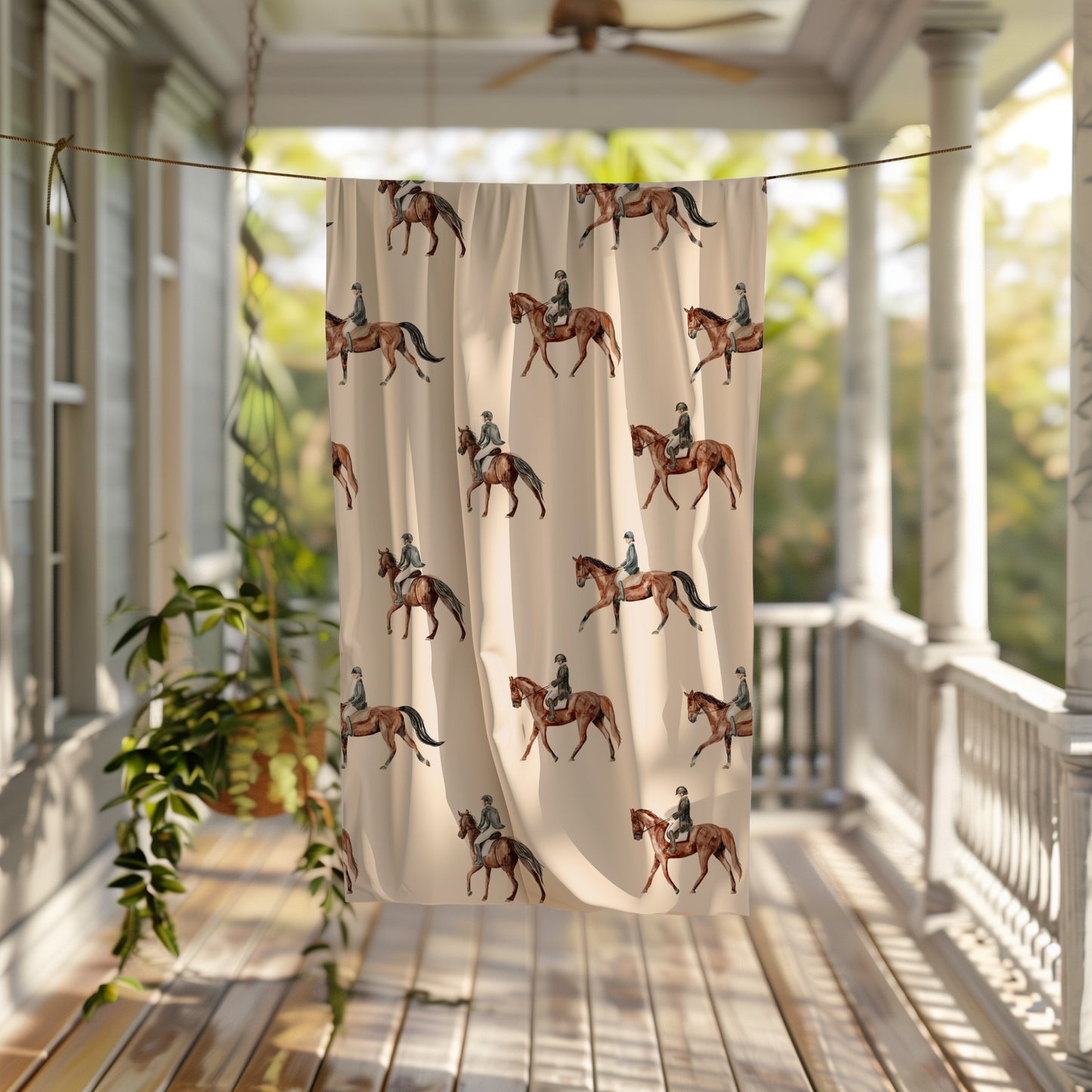 Equestrian Horse Minimalist Velveteen Plush Throw Blanket