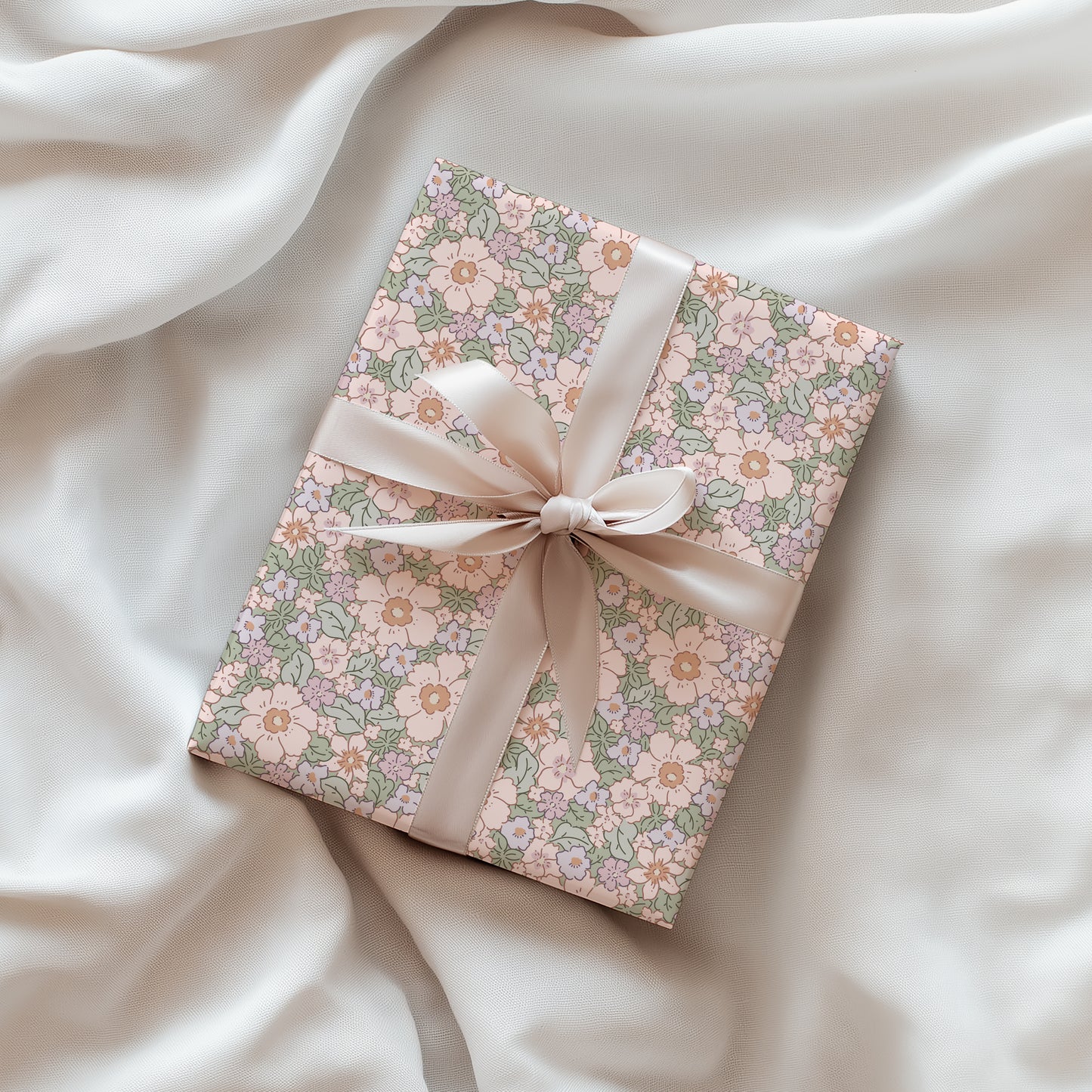 Retro Pastel Floral Gift Wrapping Paper