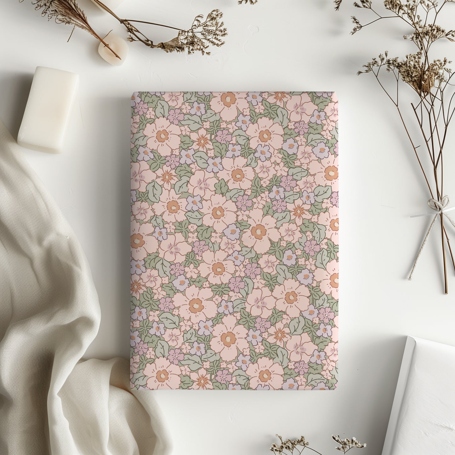 Retro Pastel Floral Gift Wrapping Paper