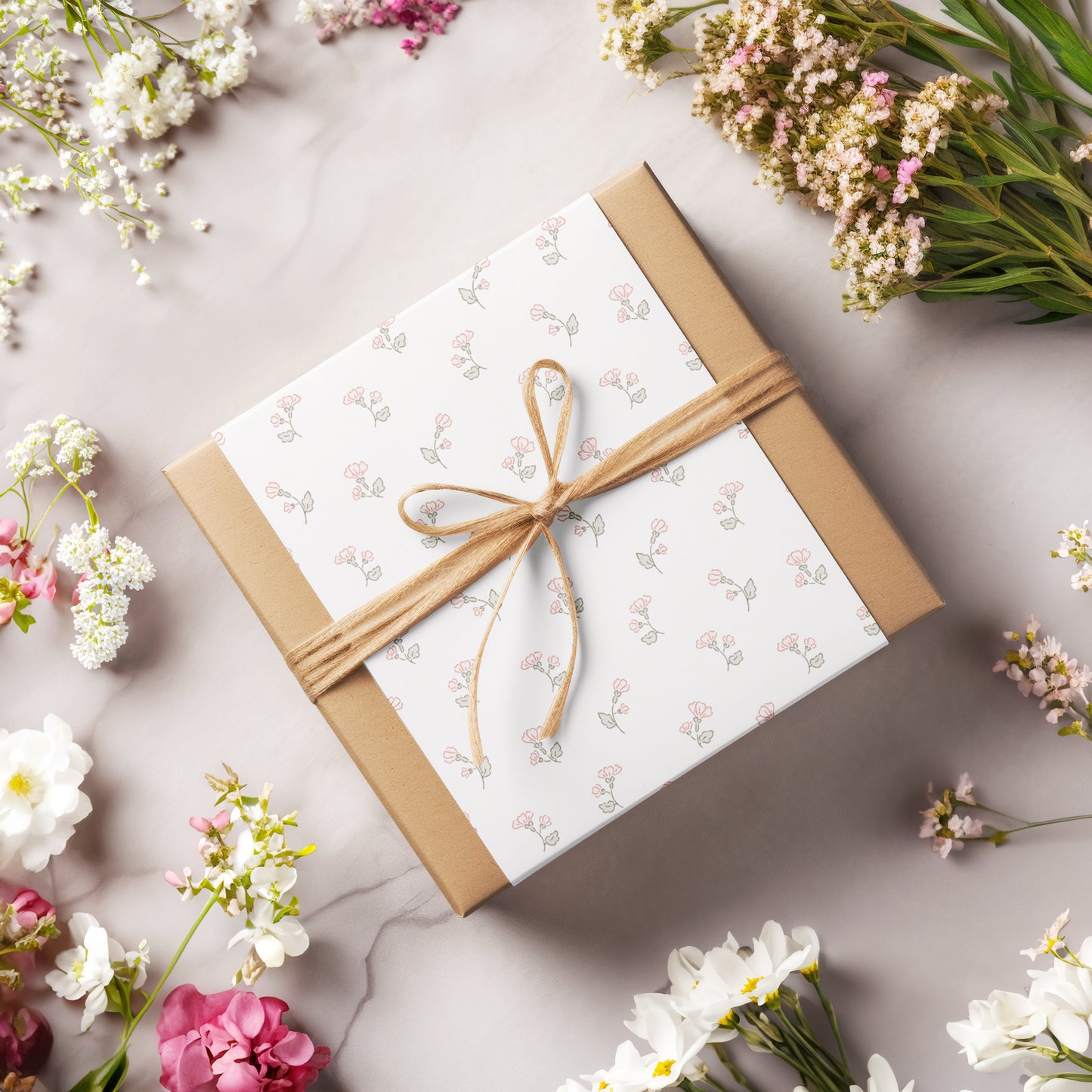 Mini Spring Bloom Minimalist Gift Wrapping Paper