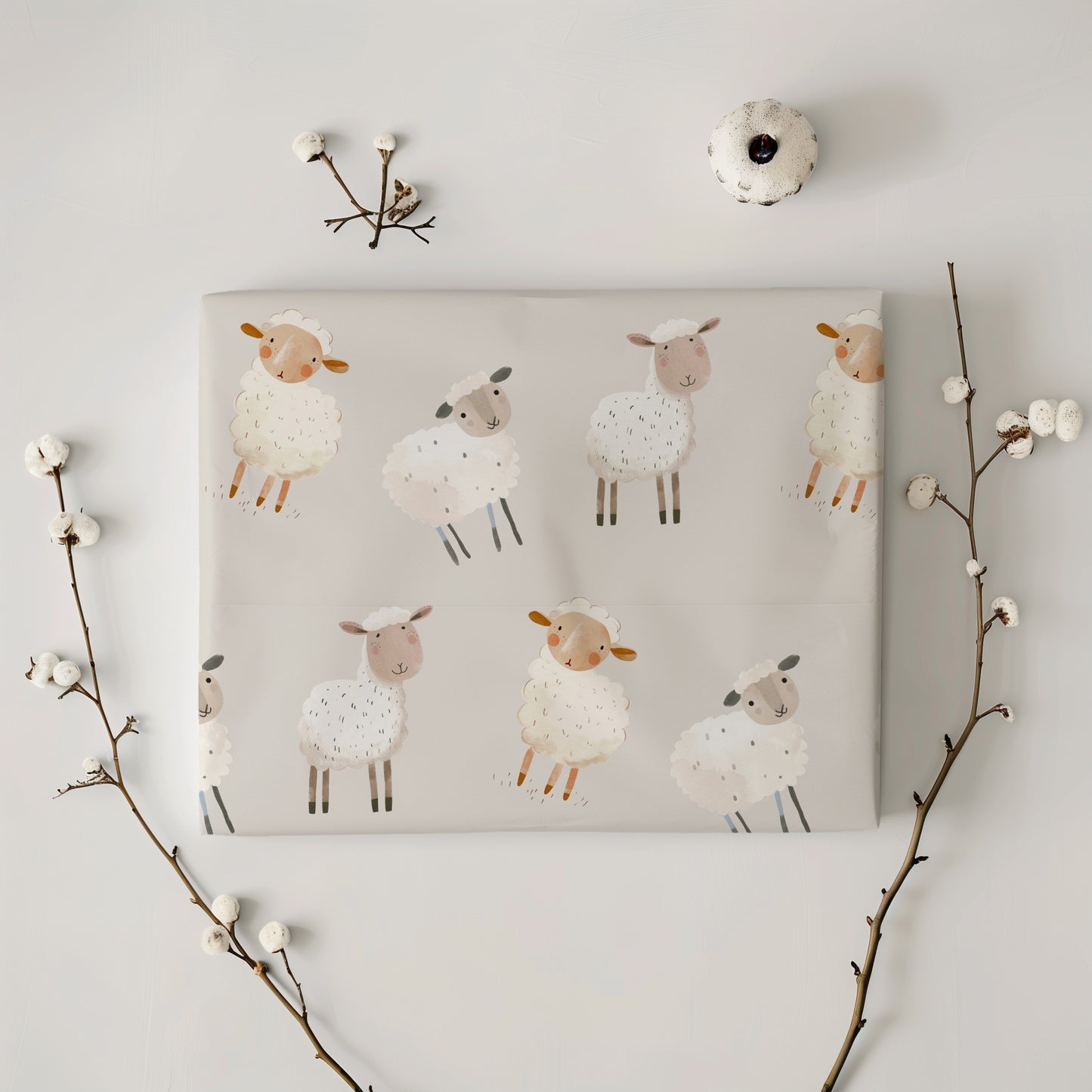 Whimsical Sheep Gift Wrapping Paper