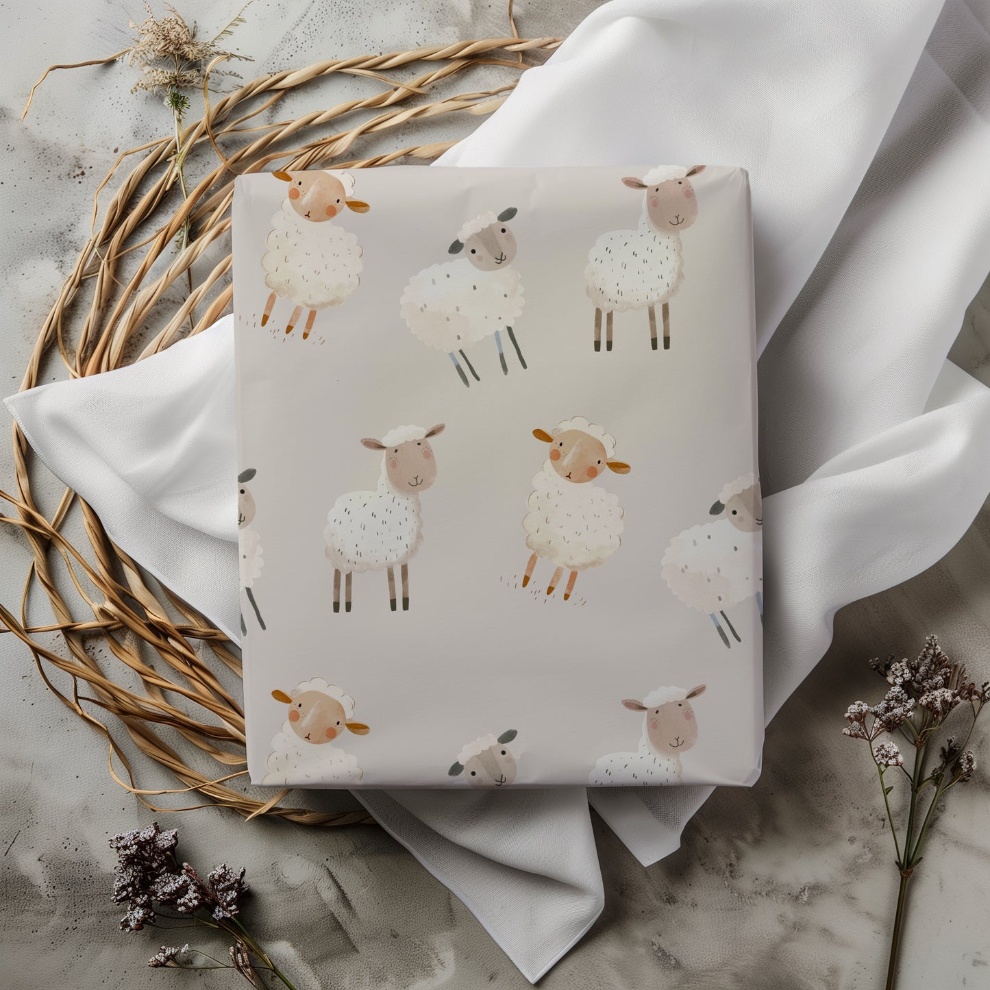 Whimsical Sheep Gift Wrapping Paper
